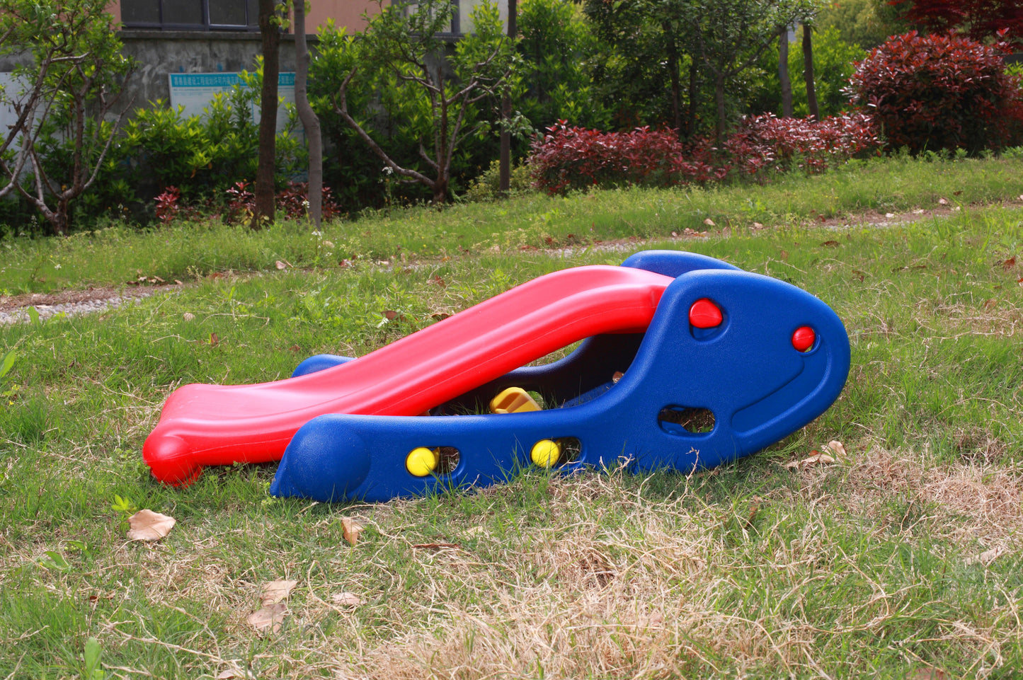 CE Approved Foldable Kids Plastic Slide - Blue Red Yellow