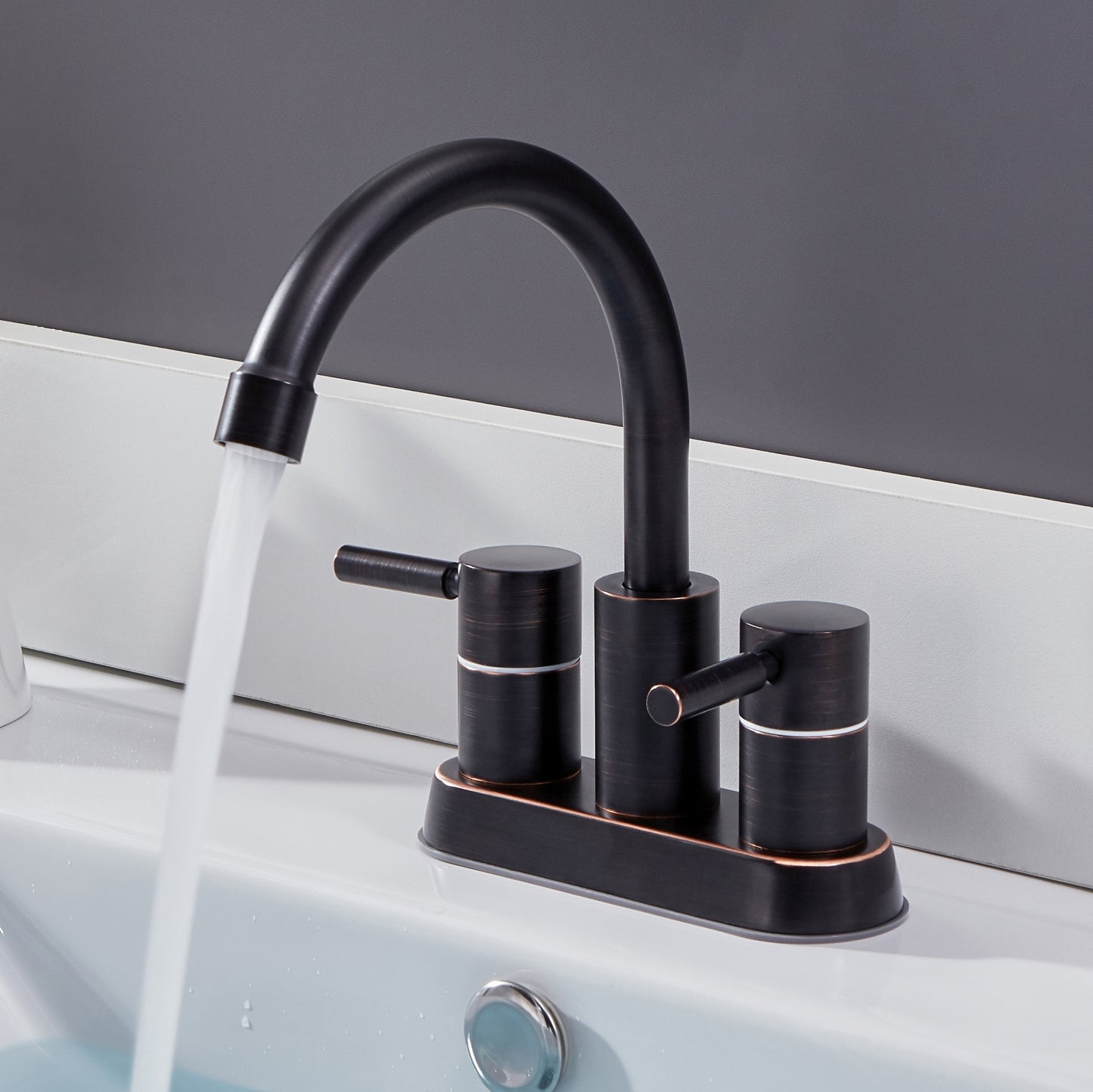 Oil Rubbed Bronze 2-Handle Swivel Bathroom Sink Faucet