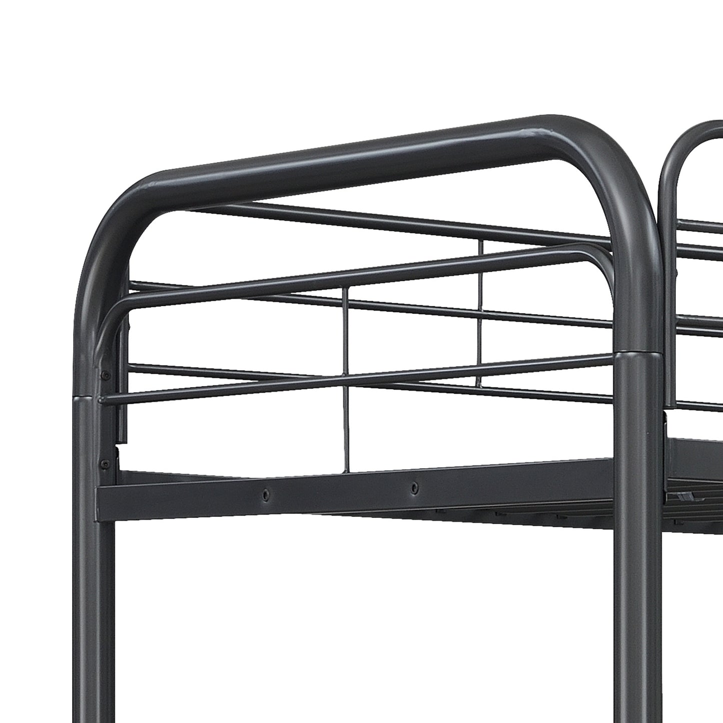 Children's Triple Bunk Bed - Sleek Black Metal Frame with Triple Twin Sleeping Areas