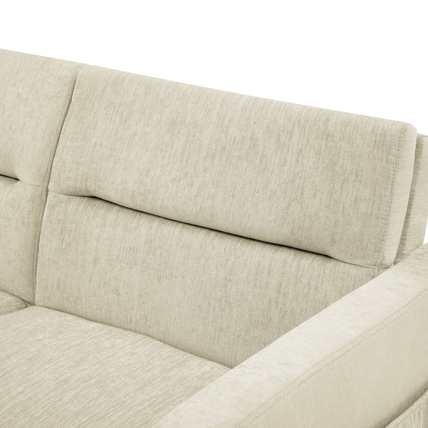 Loveseats Sofa Bed with Pull-out Bed,Adjsutable Back and Two Arm Pocket,Beige (54.5"x33"x31.5")