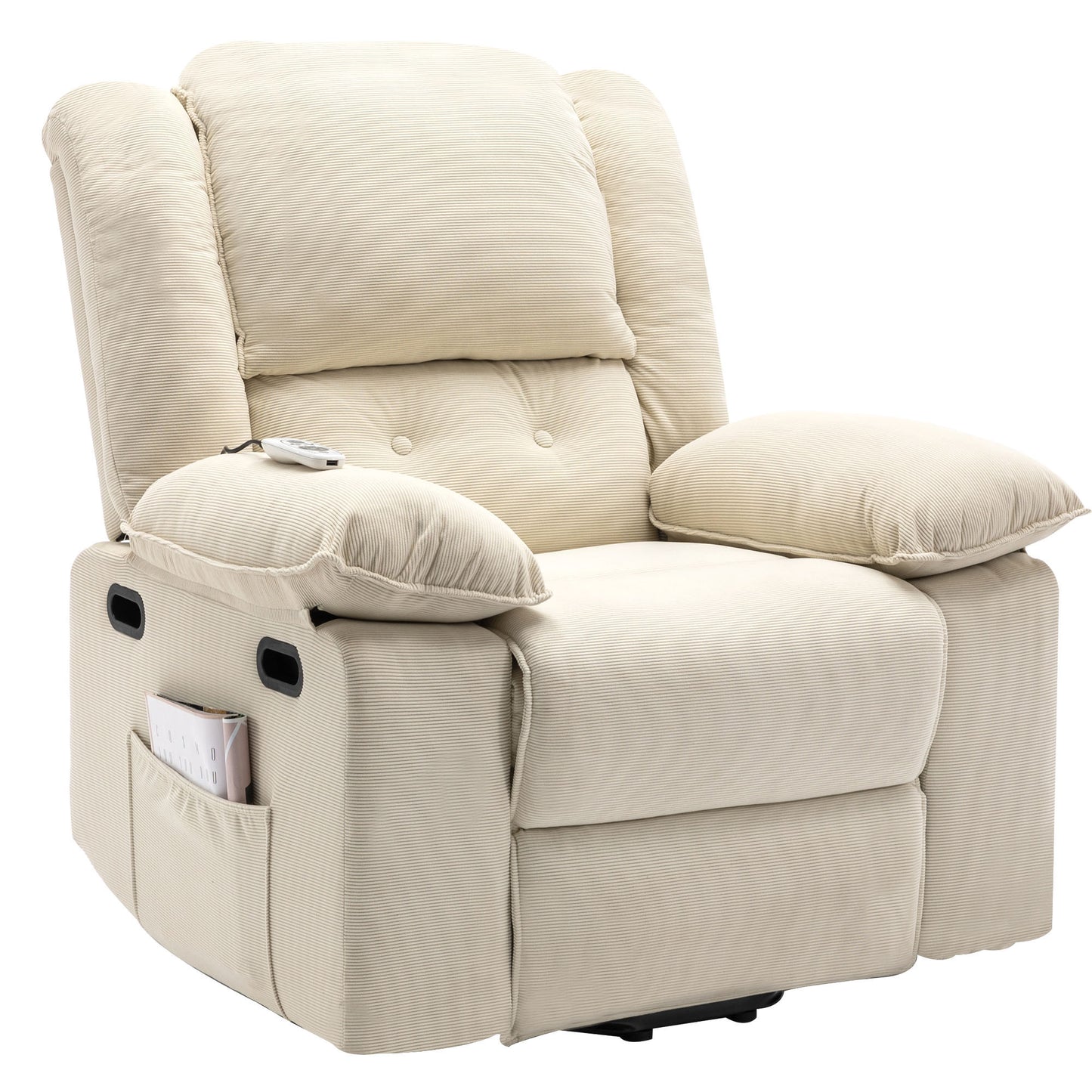 Adjustable Massage and Heating Power Lift Recliner Chair with Side Pocket