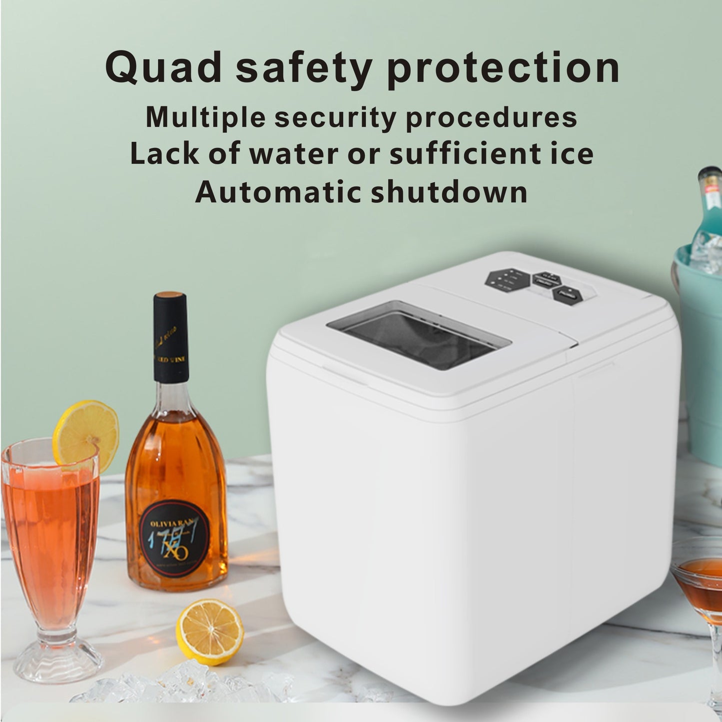 Portable 44-Pound Ice Maker for Home and Outdoor Use