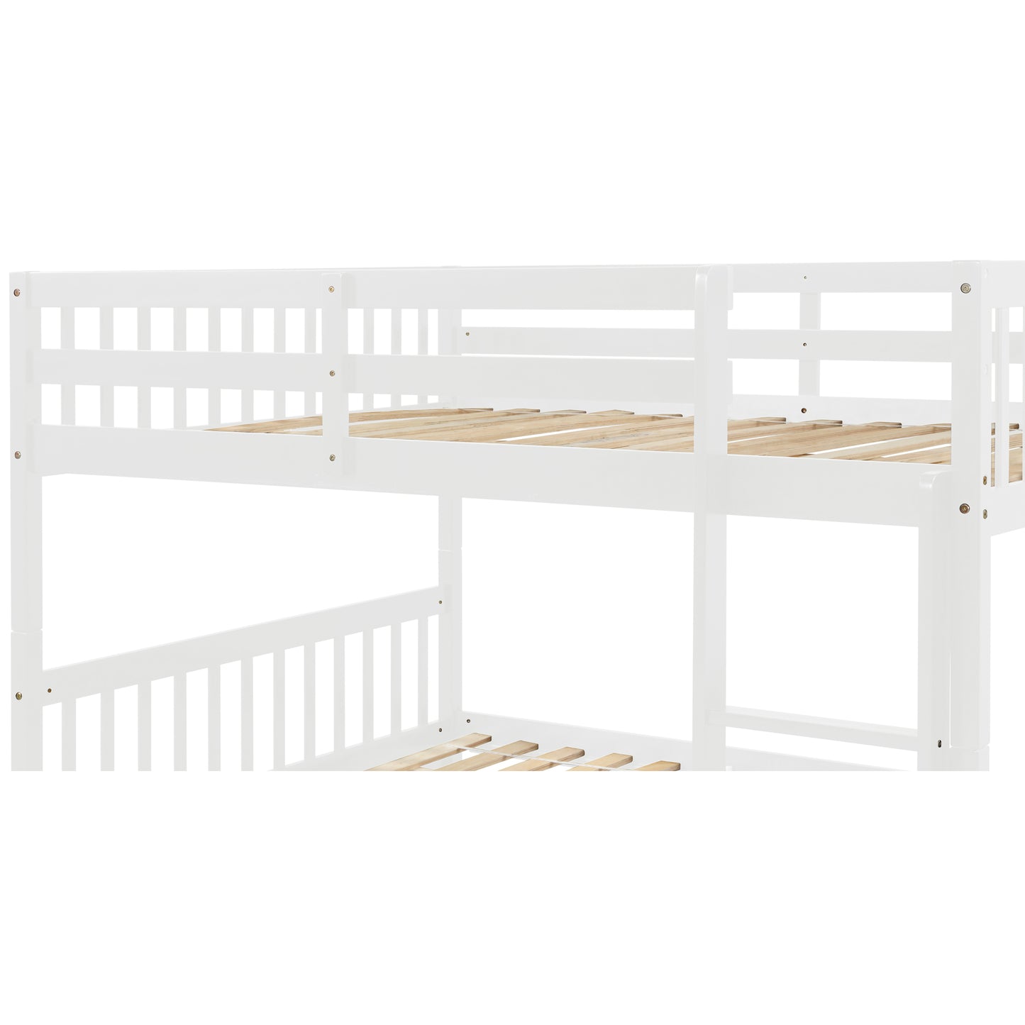 Multifunctional White Full Over Full Bunk Bed with Trundle and Modern Design