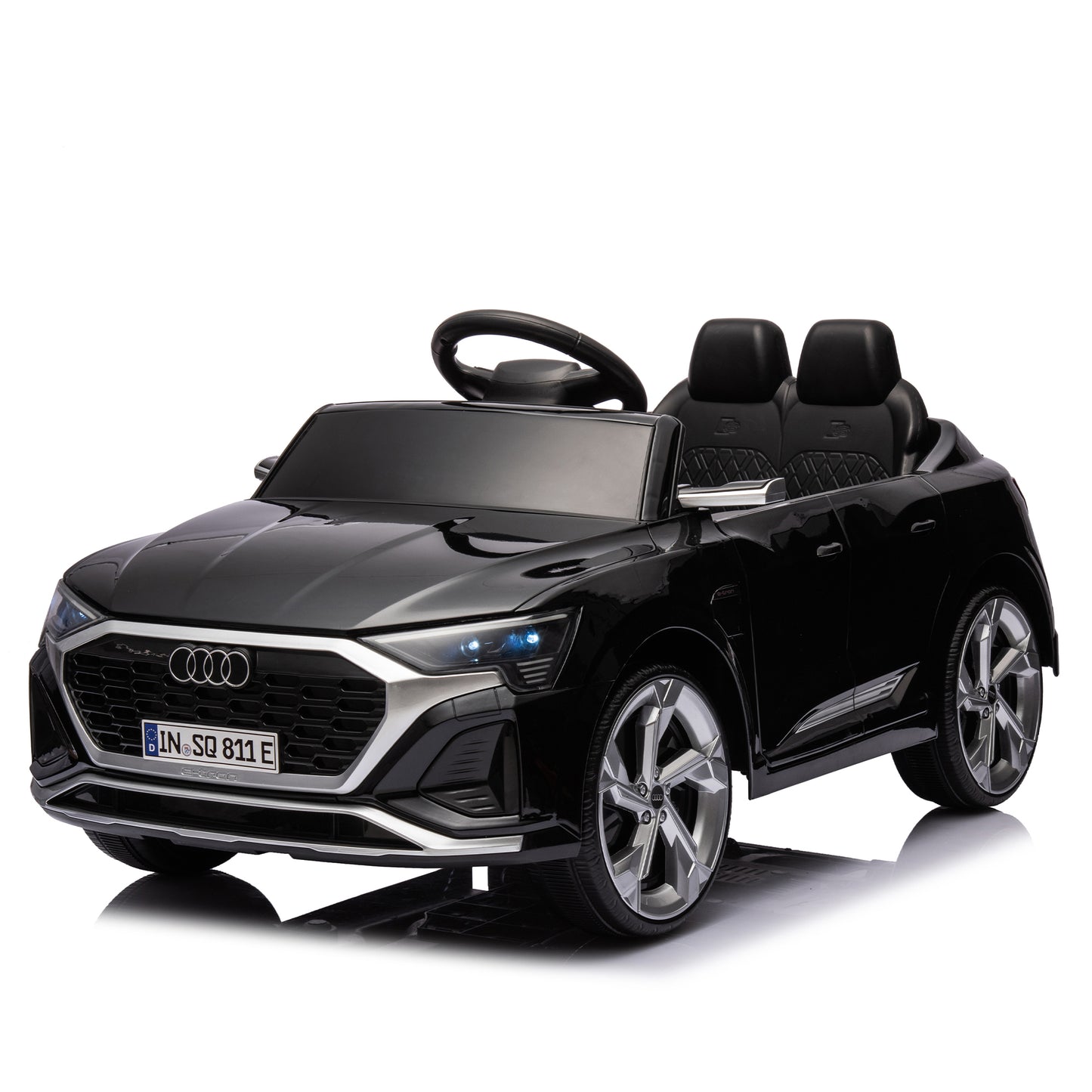 12V Kids Ride On Electric Car w/Parents Remote Control,Licensed Audi SQ8 for Kids,Dual Drive,Suspension,Hanging start,Three speed adjustable Music,Volume Control,LED Lights for Kids Aged 3-6.