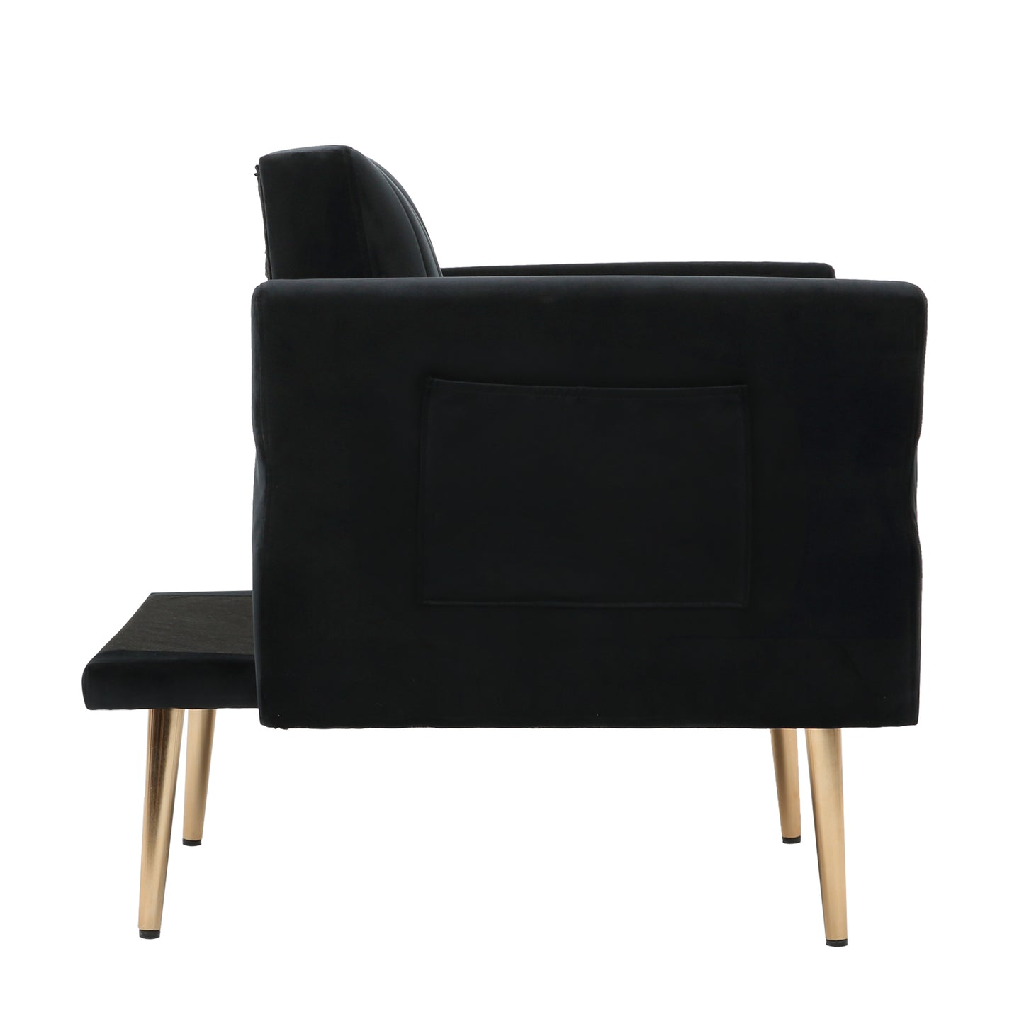 Accent Chair with Ottoman Set,Velvet Accent Chair with Gold Legs, Upholstered Single Sofa for Living Room Bedroom