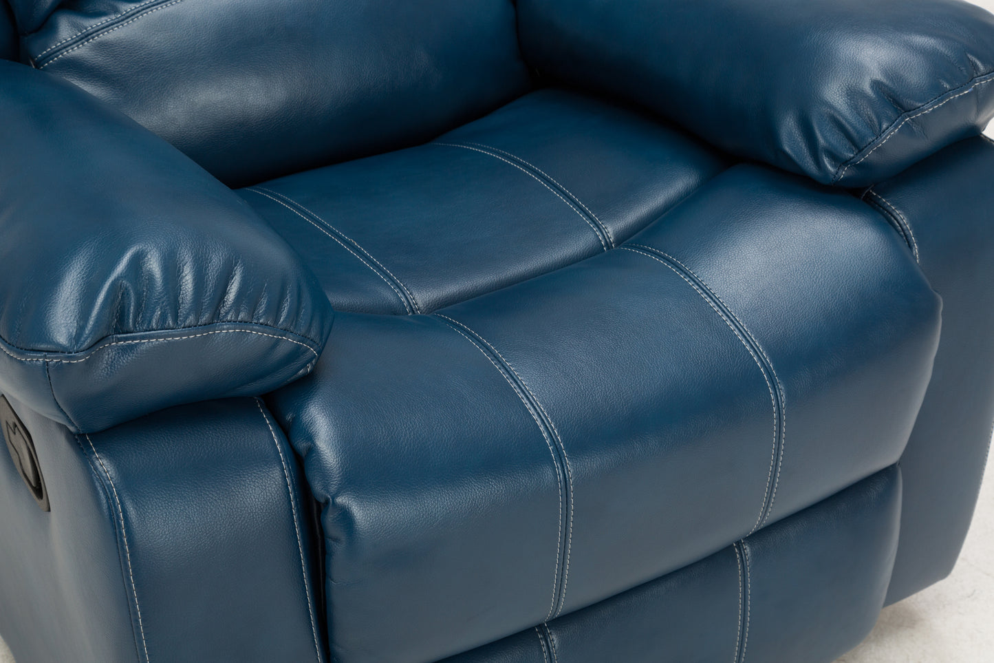 Luxurious Navy Blue Leather Gel Recliner with Easy Reclining Mechanism