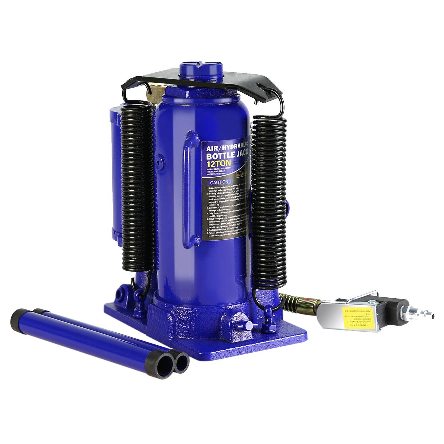 Pneumatic 12 Ton Air Hydraulic Bottle Jack with Manual Hand Pump