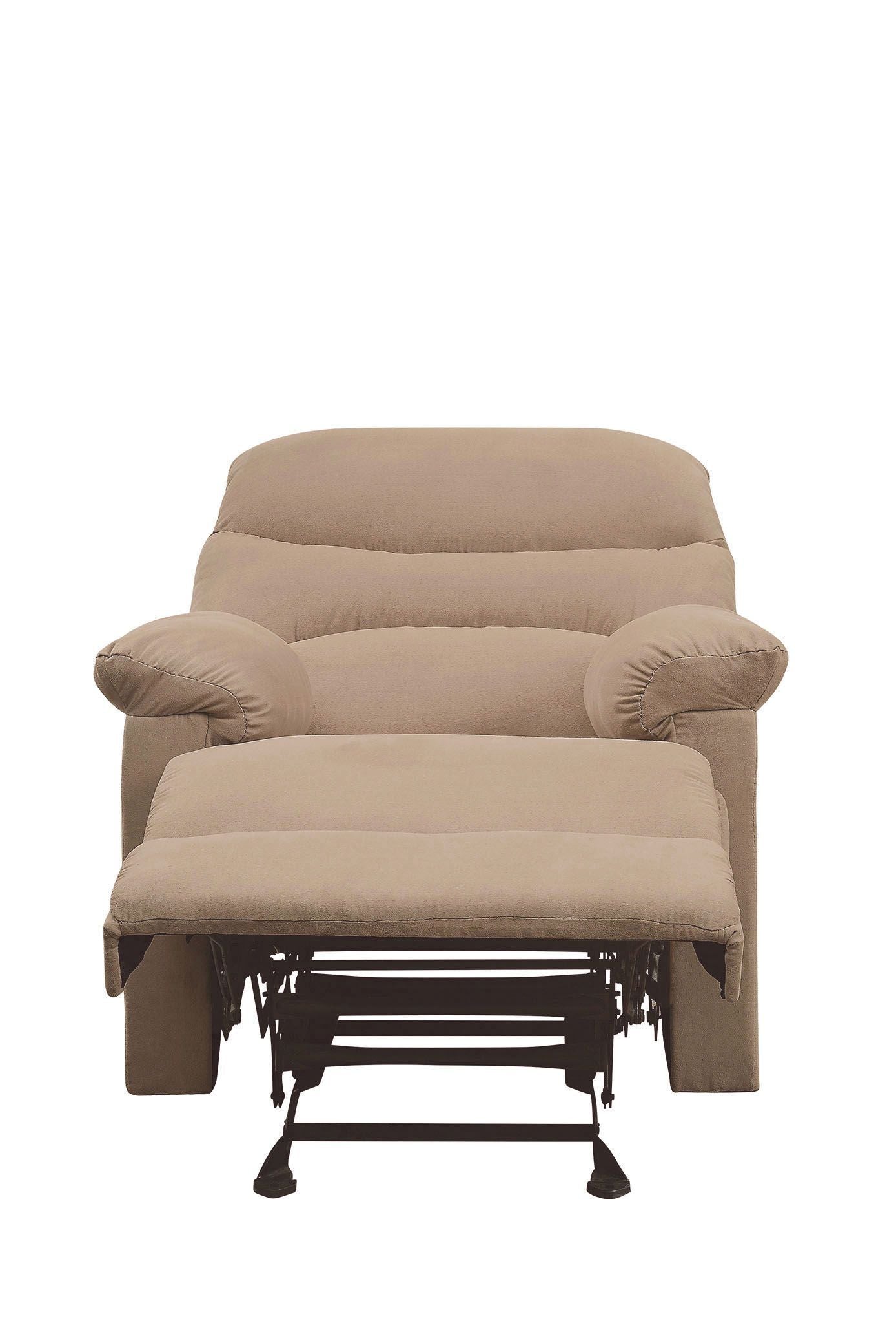 ArcadiaGlider Recliner in Light Brown Microfiber