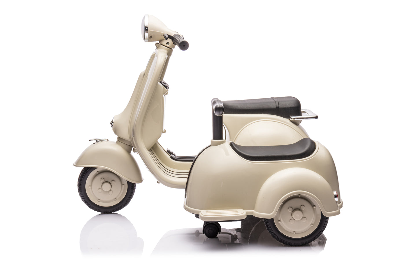 6V LICENSED Vespa Scooter Motorcycle with Side Car for kids, Gray