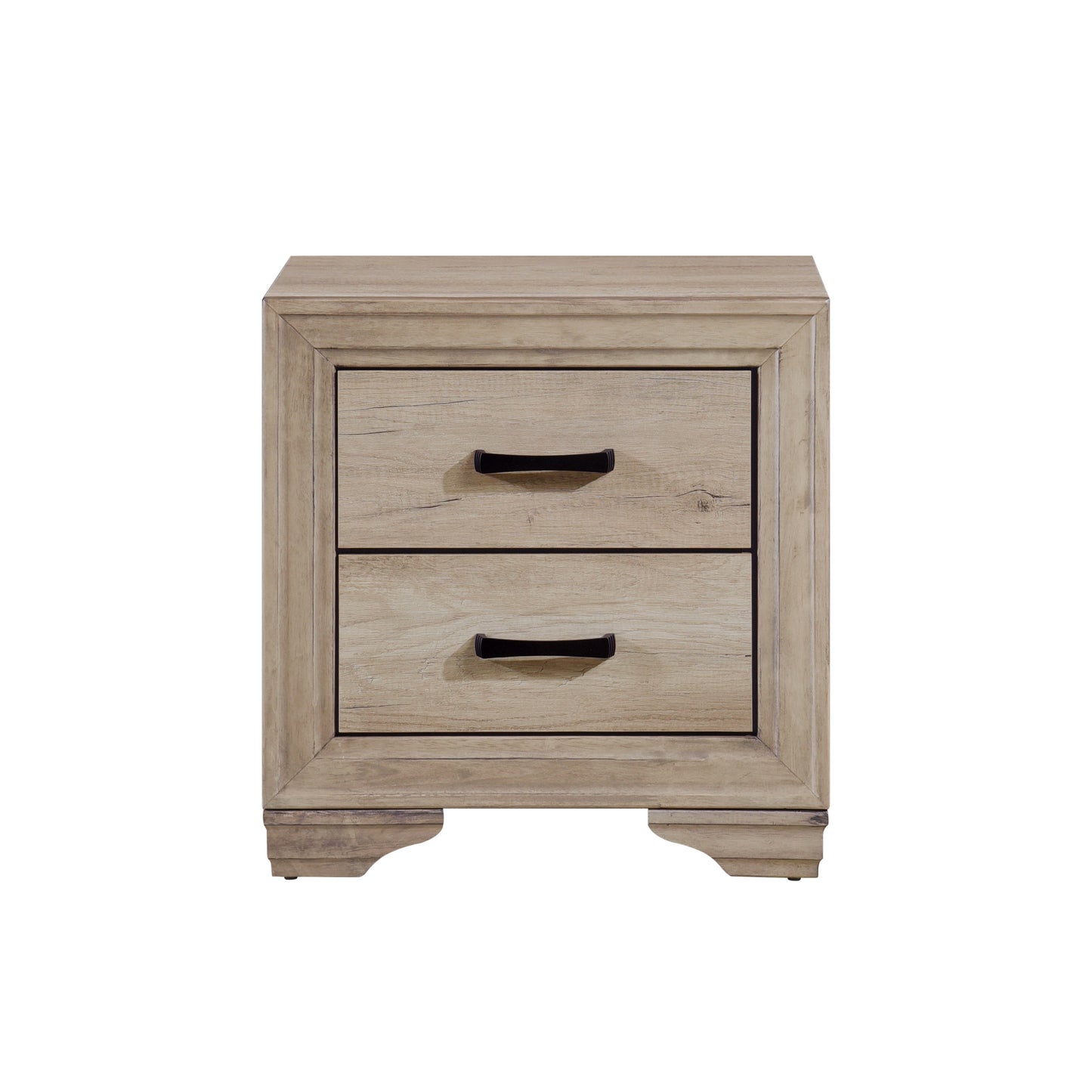 Contemporary Bedroom Furniture 1pc Nightstand of Drawers Natural Finish Melamine Laminate Bed Side Table