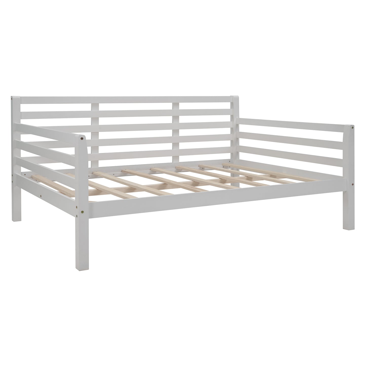 Wooden Full Size Daybed with Clean Lines, White