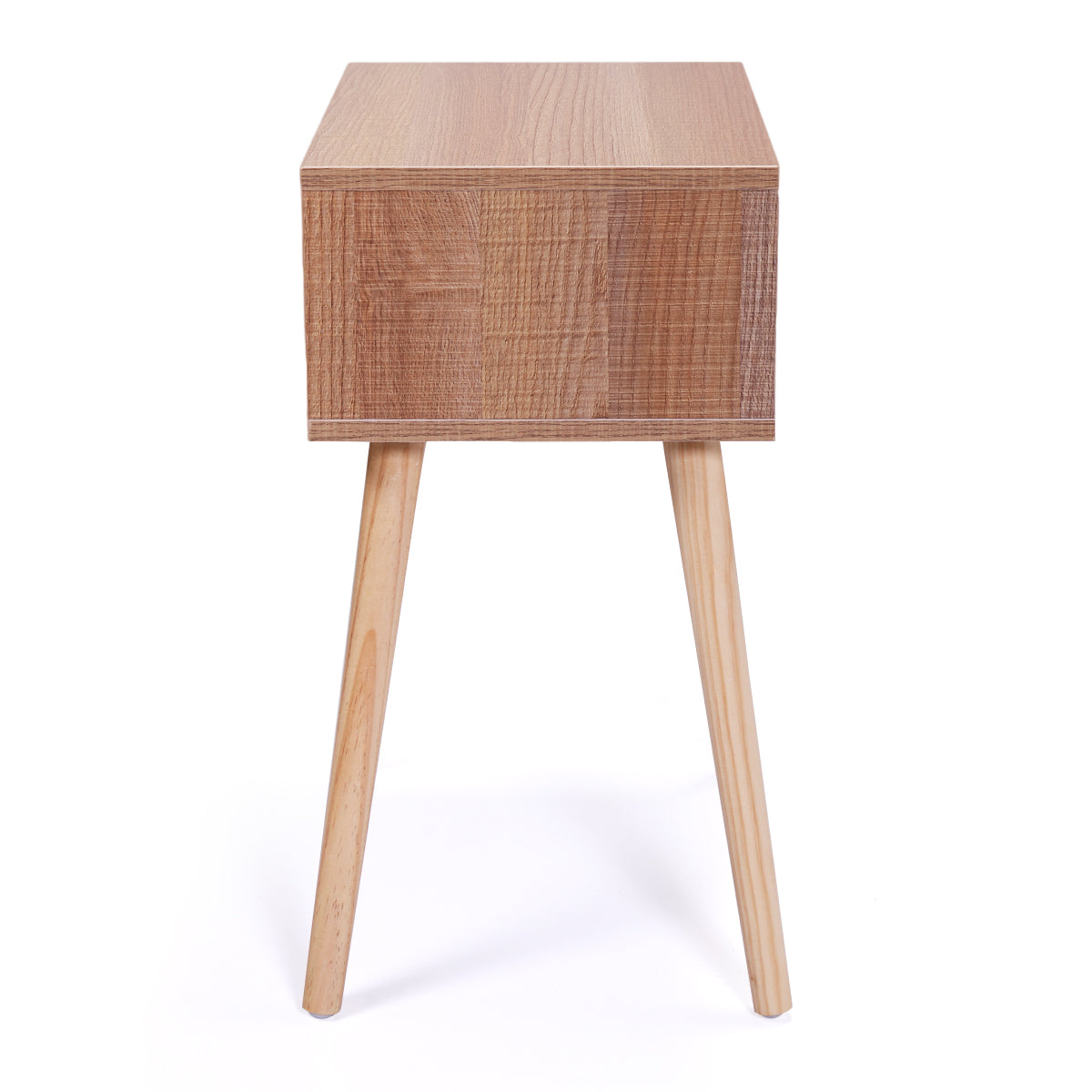 Set of 2 Nightstand, Modern End Table with Drawer, Wooden Side Table for Living Room and Bedroom, Home Furniture, Natural