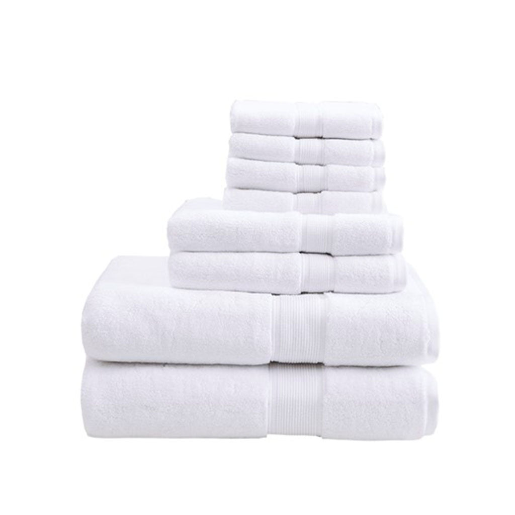 Ultimate Luxury 8-Piece 100% Cotton Bath Towel Set with Antimicrobial Technology