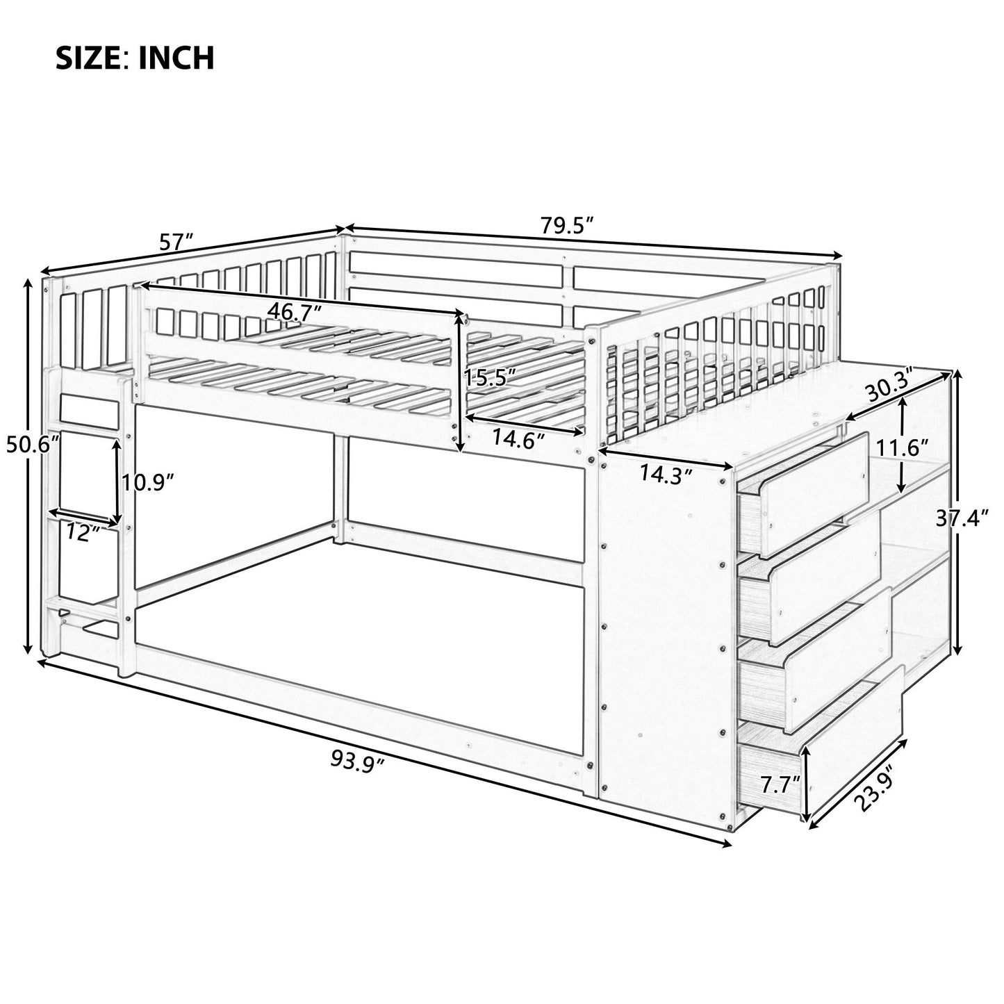 Espresso Bunk Bed with Ample Storage and Solid Construction