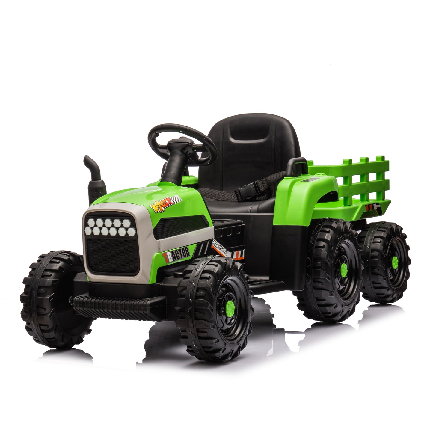 12V Battery Powered Ride on Tractor with Trailer and Remote Control