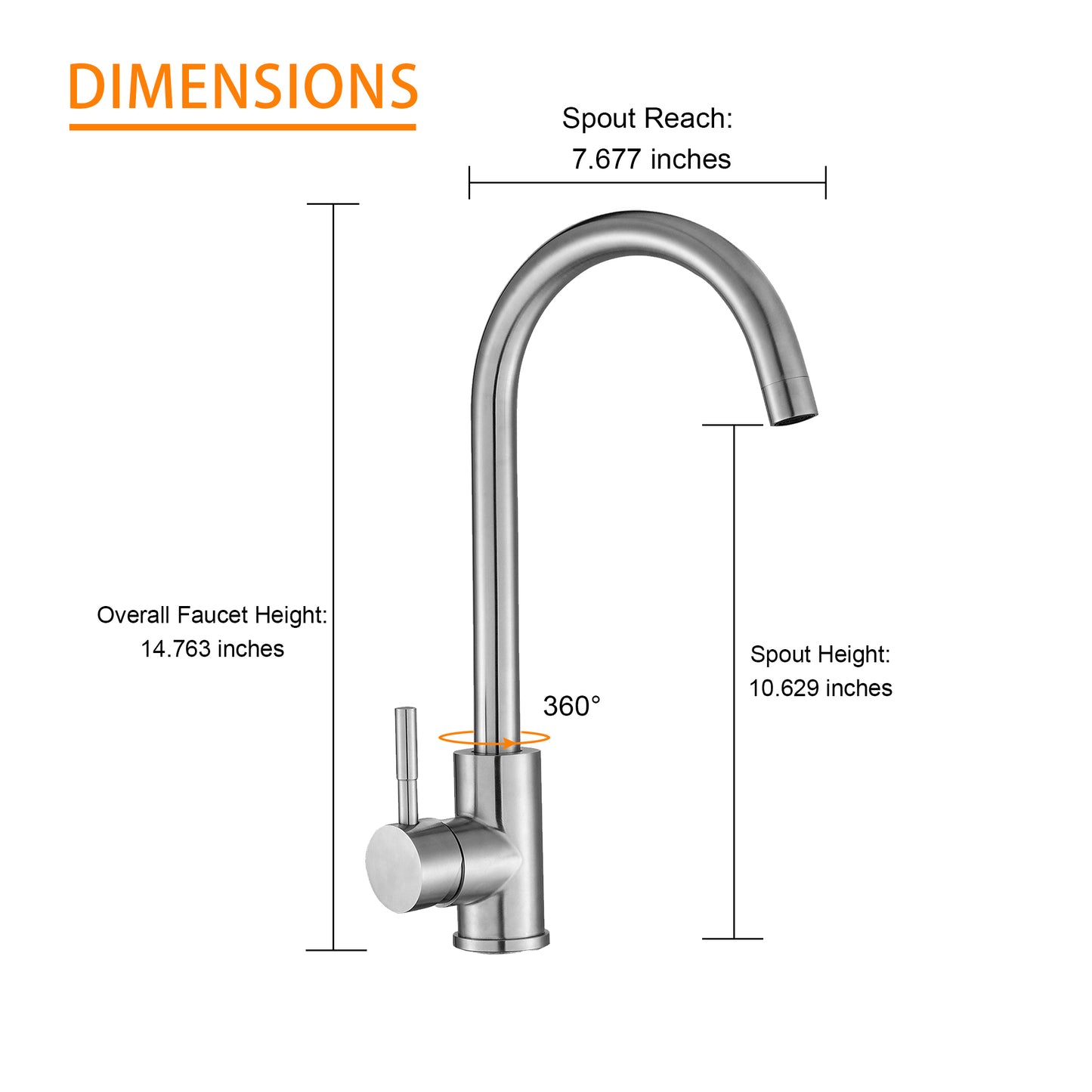 Kitchen Sink Faucet with Single Handles, Brushed Nickel