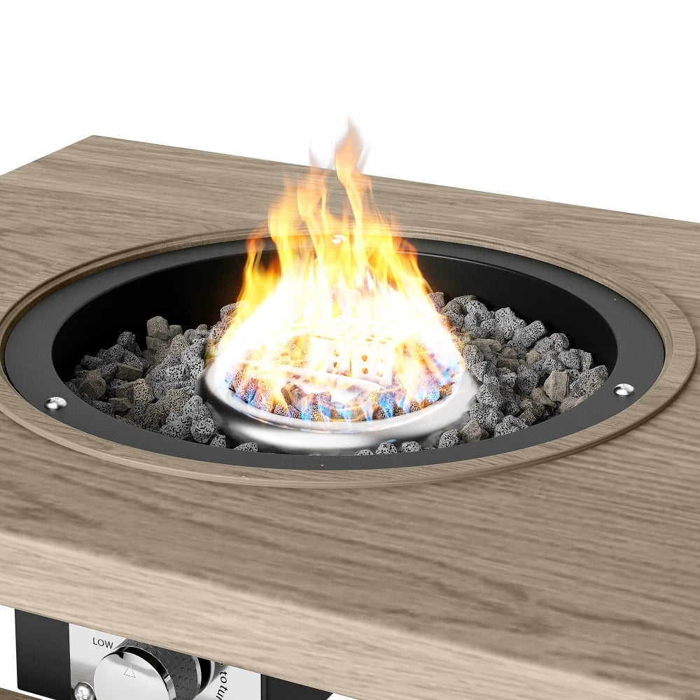 Premium Stainless Steel Outdoor Fire Pit Table with Ice Bucket