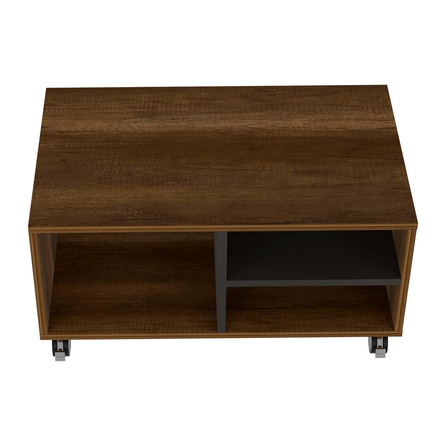 Lisboa Coffee Table with Four Casters and Three Shelves