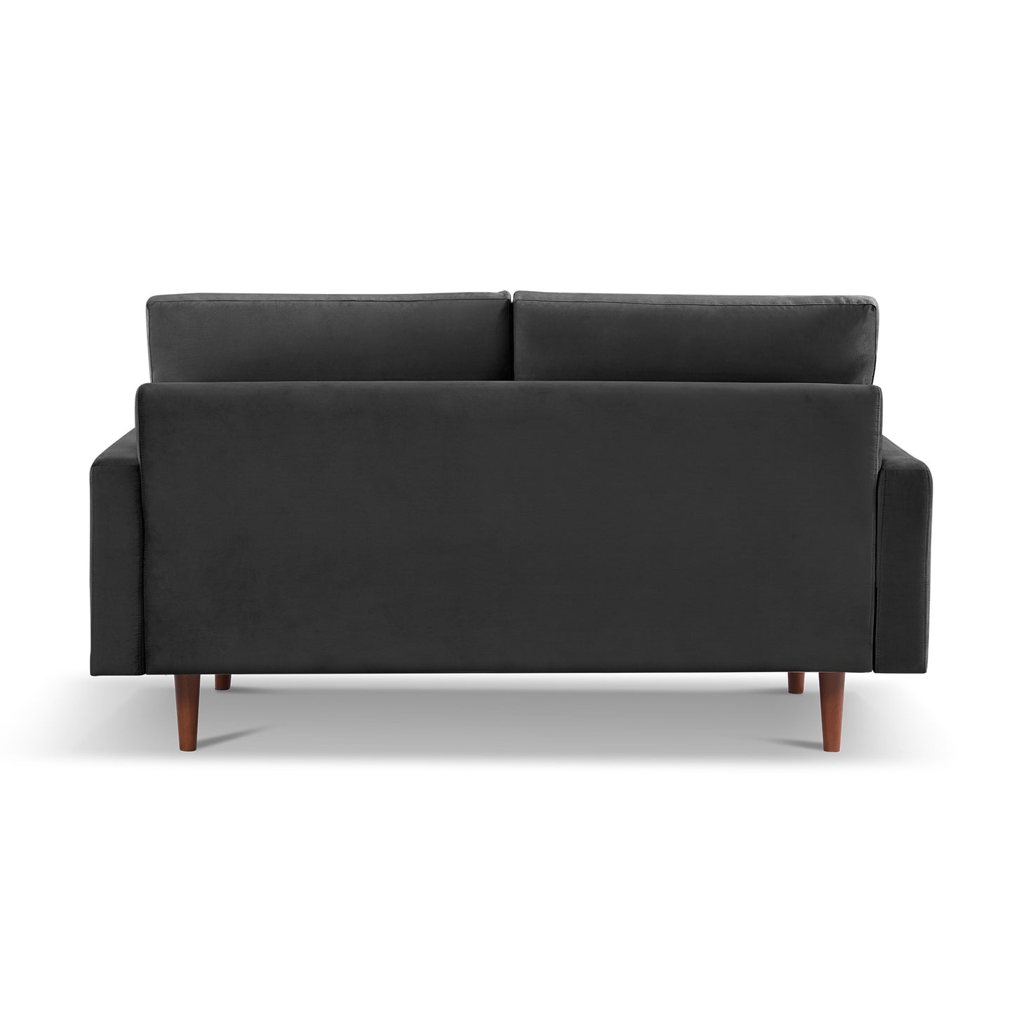 Black Modern Upholstered Velvet Loveseat Sofa with Solid Wooden Frame