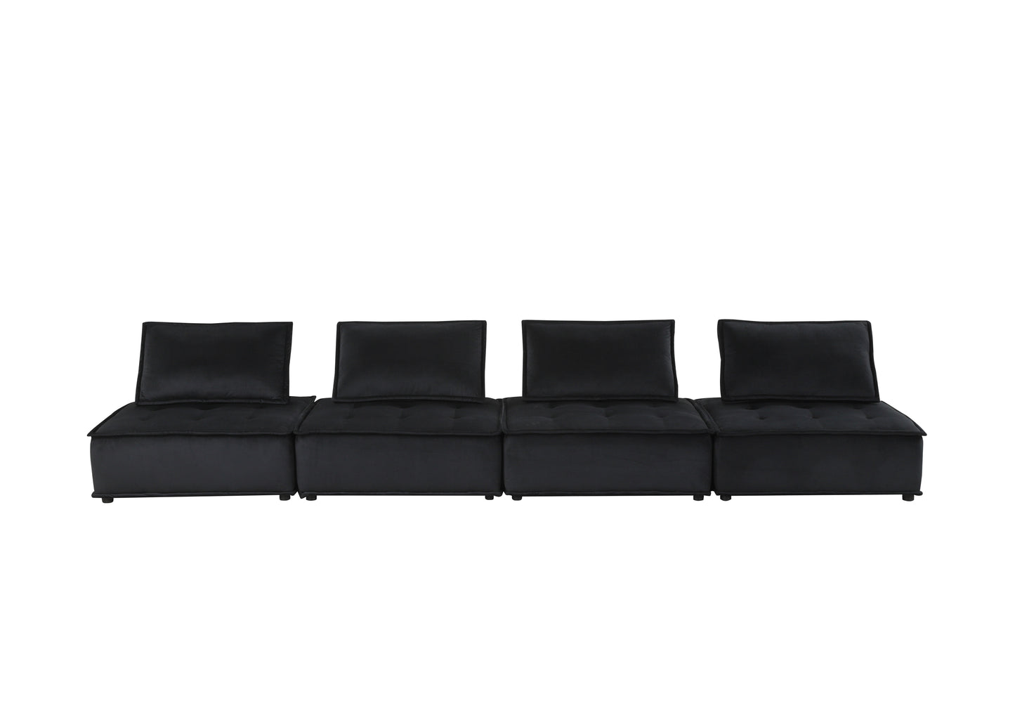 Anna Midnight Velvet 4 Piece Sectional Sofa