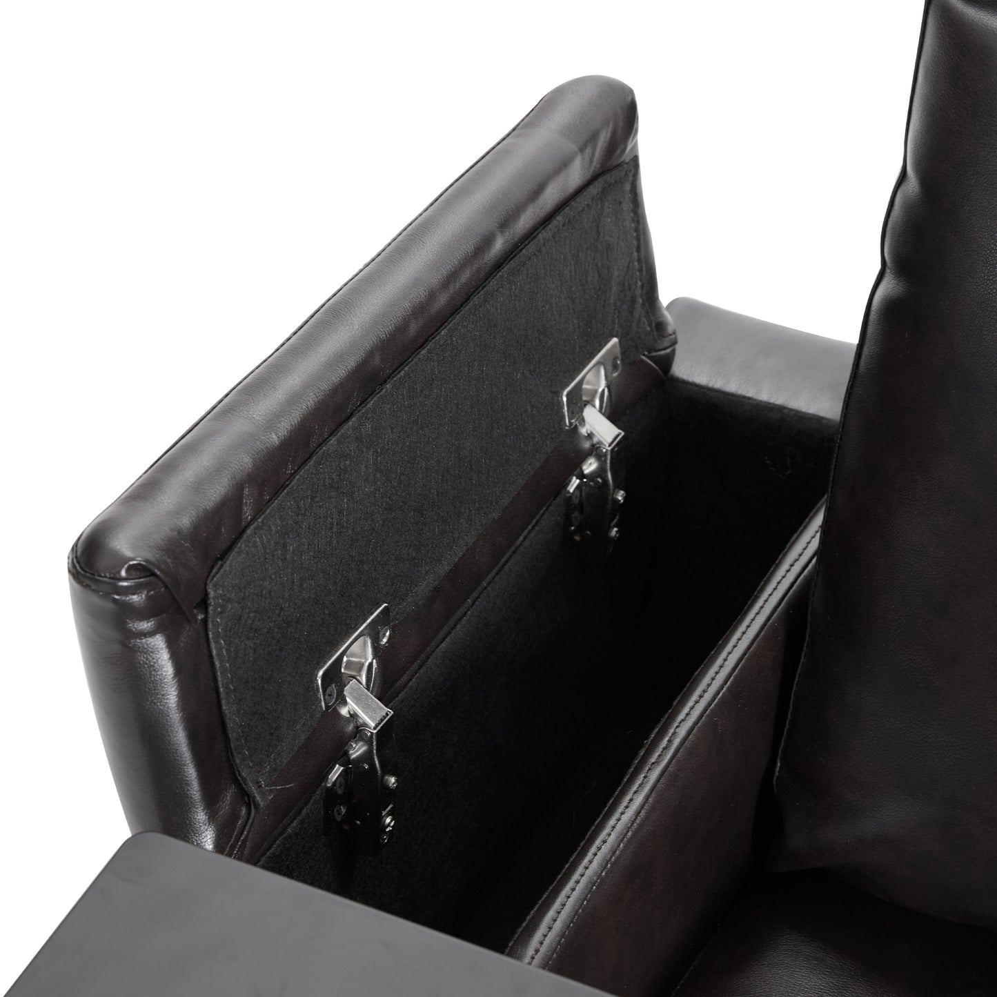 Electric Black Leather Recliner with USB Charger, Swivel Tray, and Hidden Storage