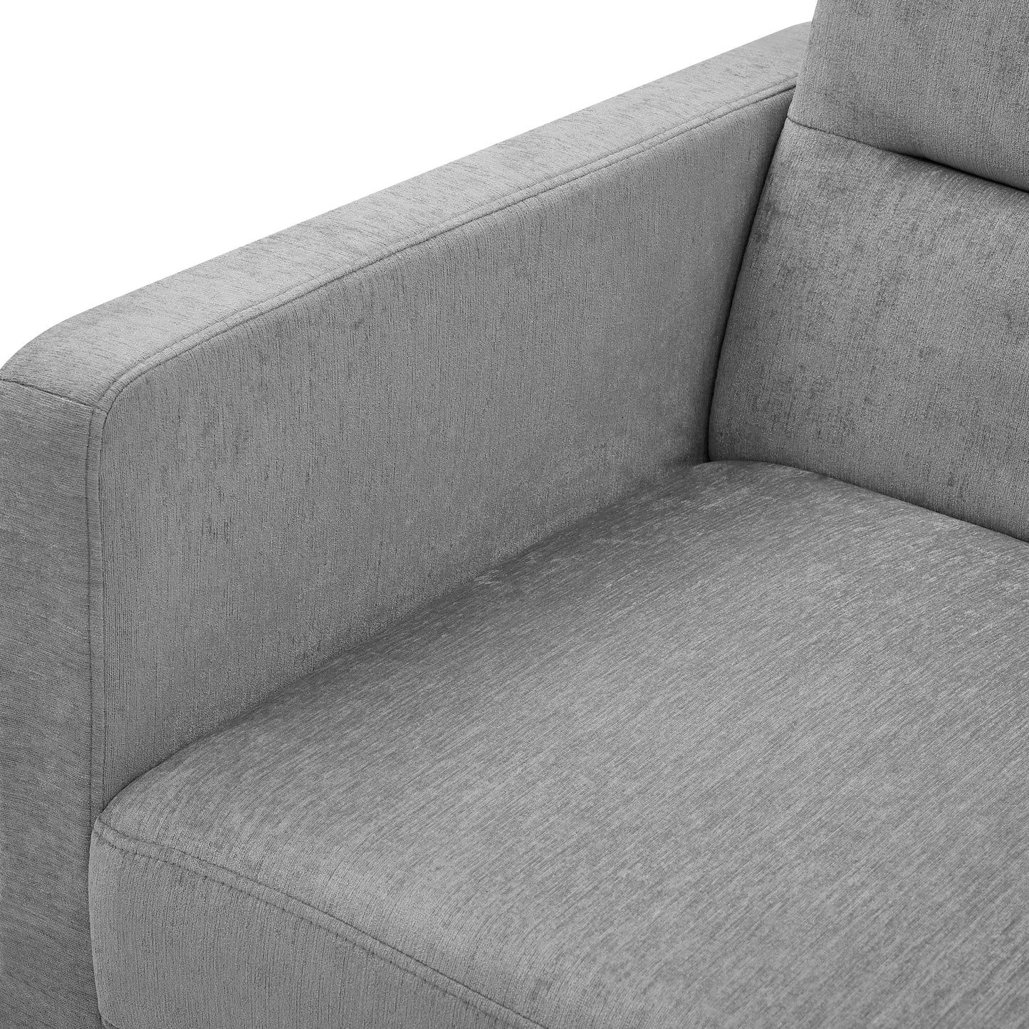 Loveseats Sofa Bed with Pull-out Bed, Adjsutable Back and Two Arm Pocket,Grey