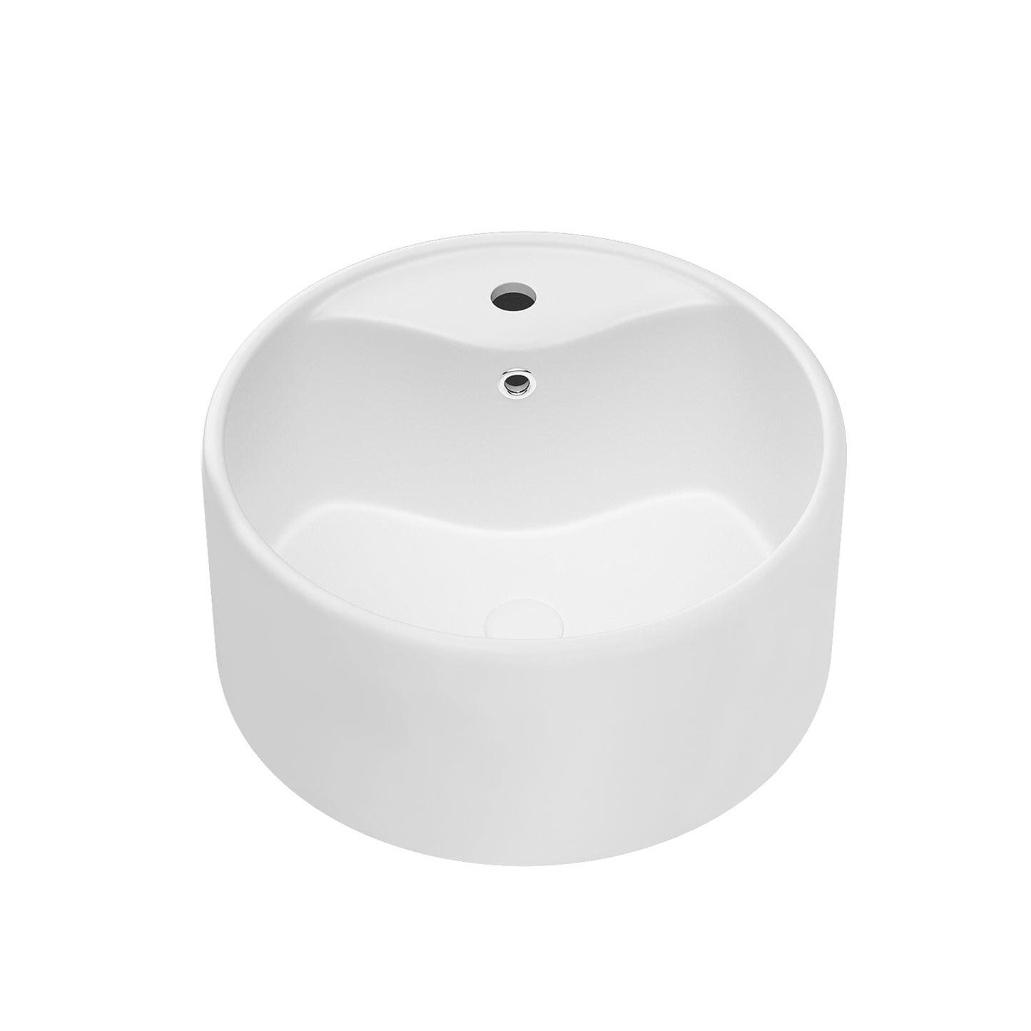 Vessel Bathroom Sink Basin in White Ceramic