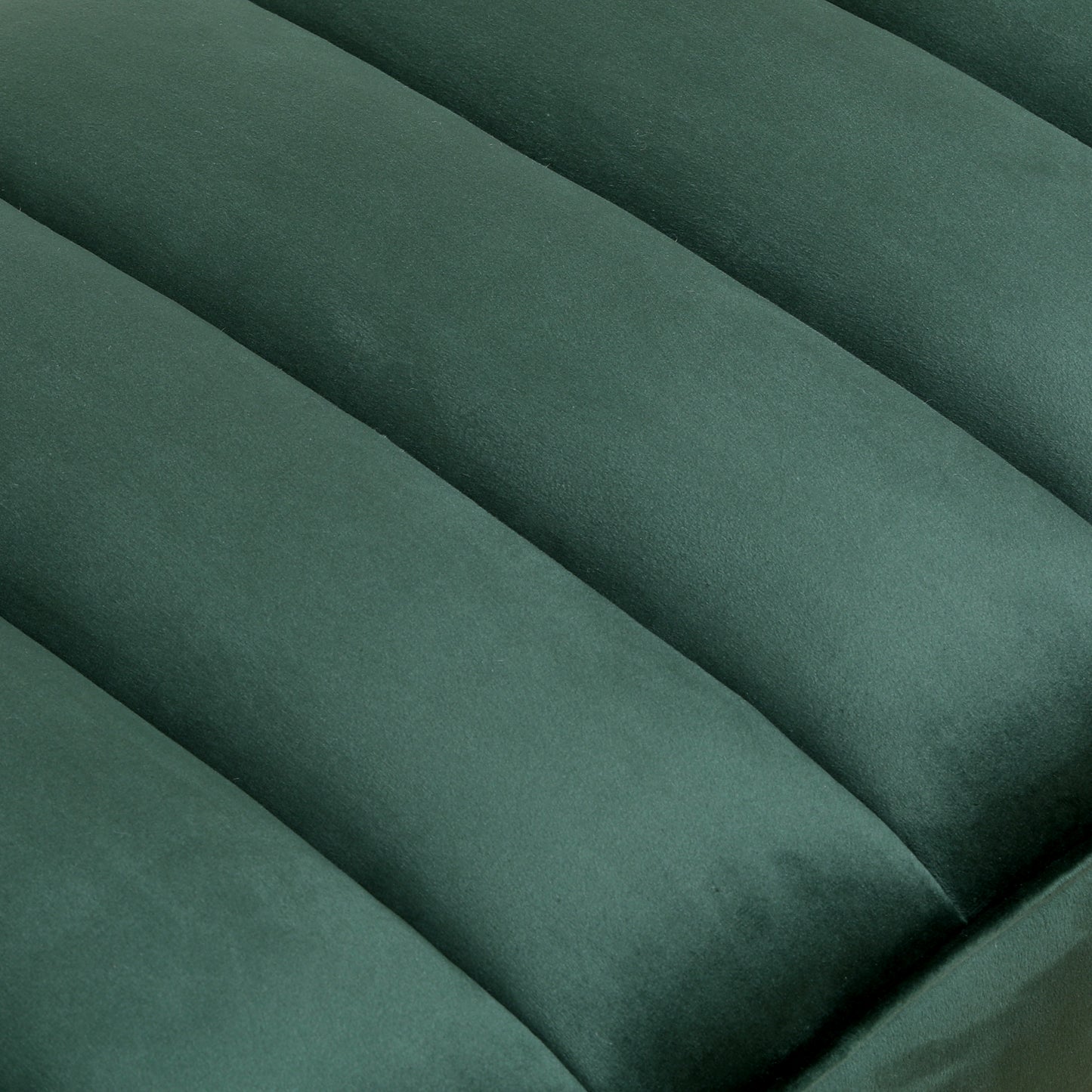 Accent Channel Tufted Ottoman Green Velvet End of Bed Bench for Bedroom, Living Room, Entryway (Green)