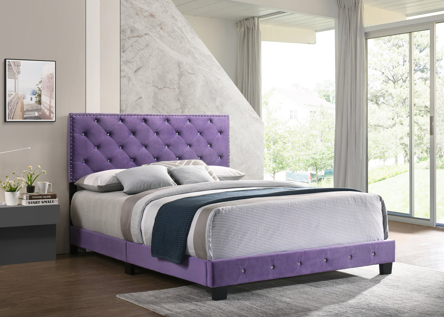 Suffolk G1402-FB-UP Full Bed , PURPLE