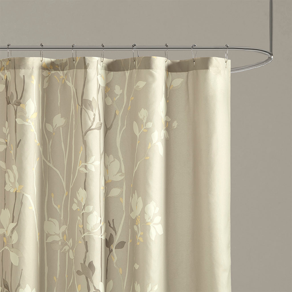 Luxurious Floral Branches Shower Curtain with Microfiber Fabric