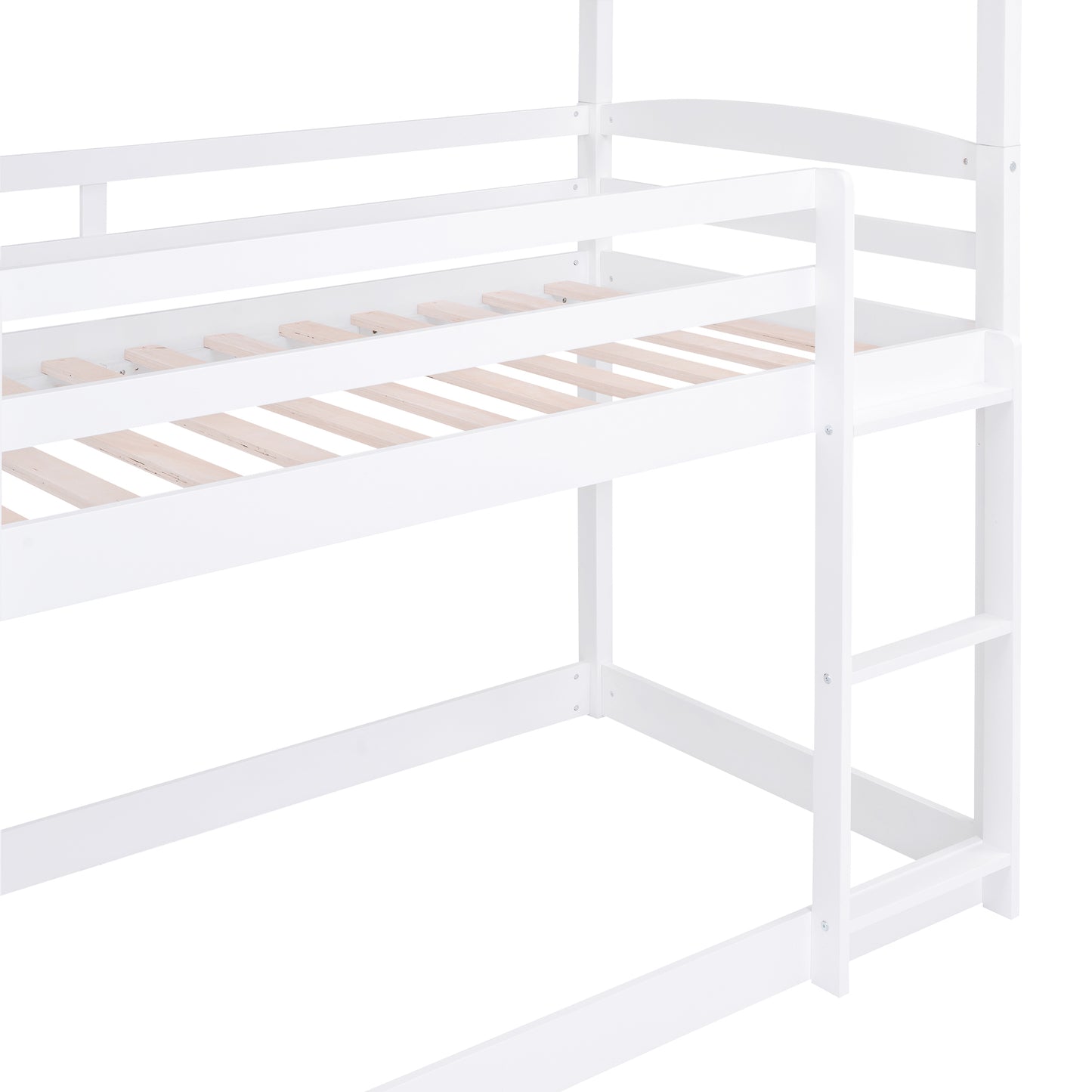 White Triple Bunk Bed with Three Twin Beds