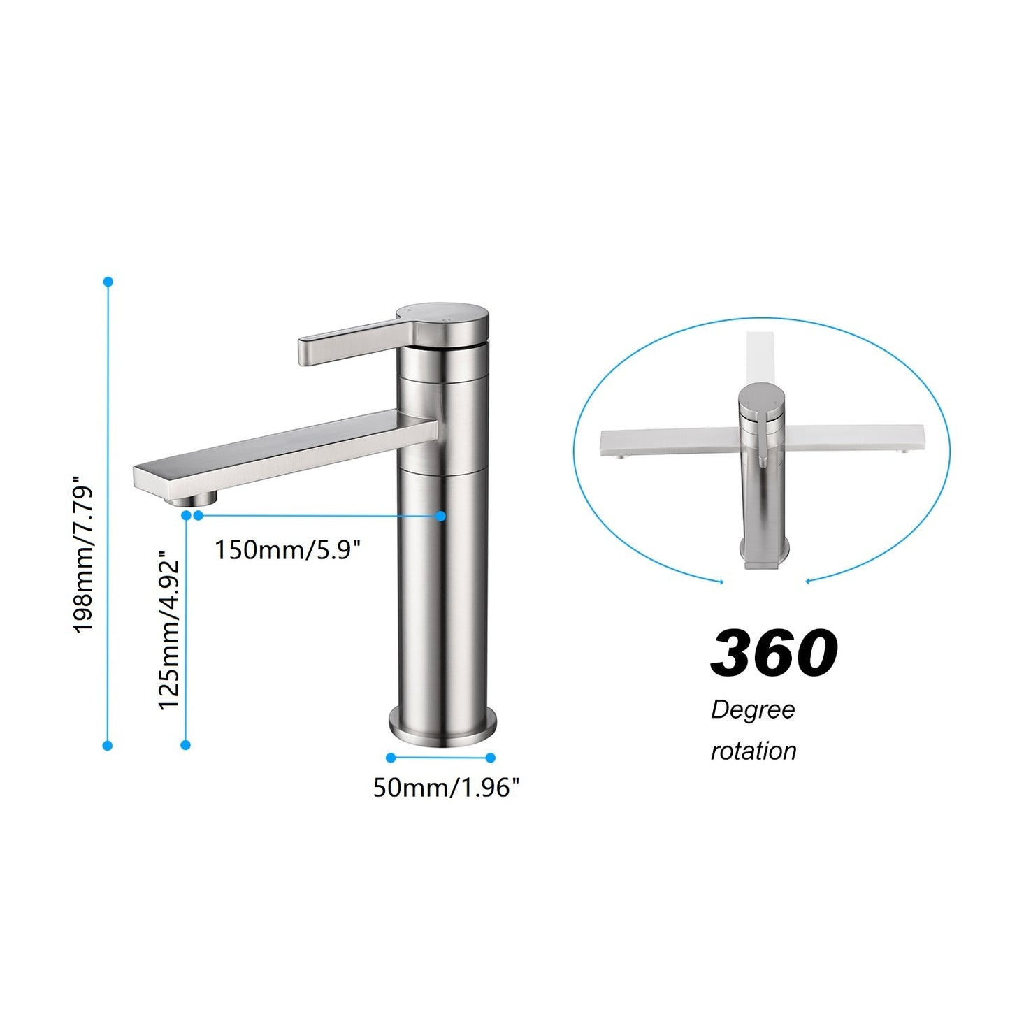 Single Hole Bathroom Faucet with Easy Single-Handle Operation