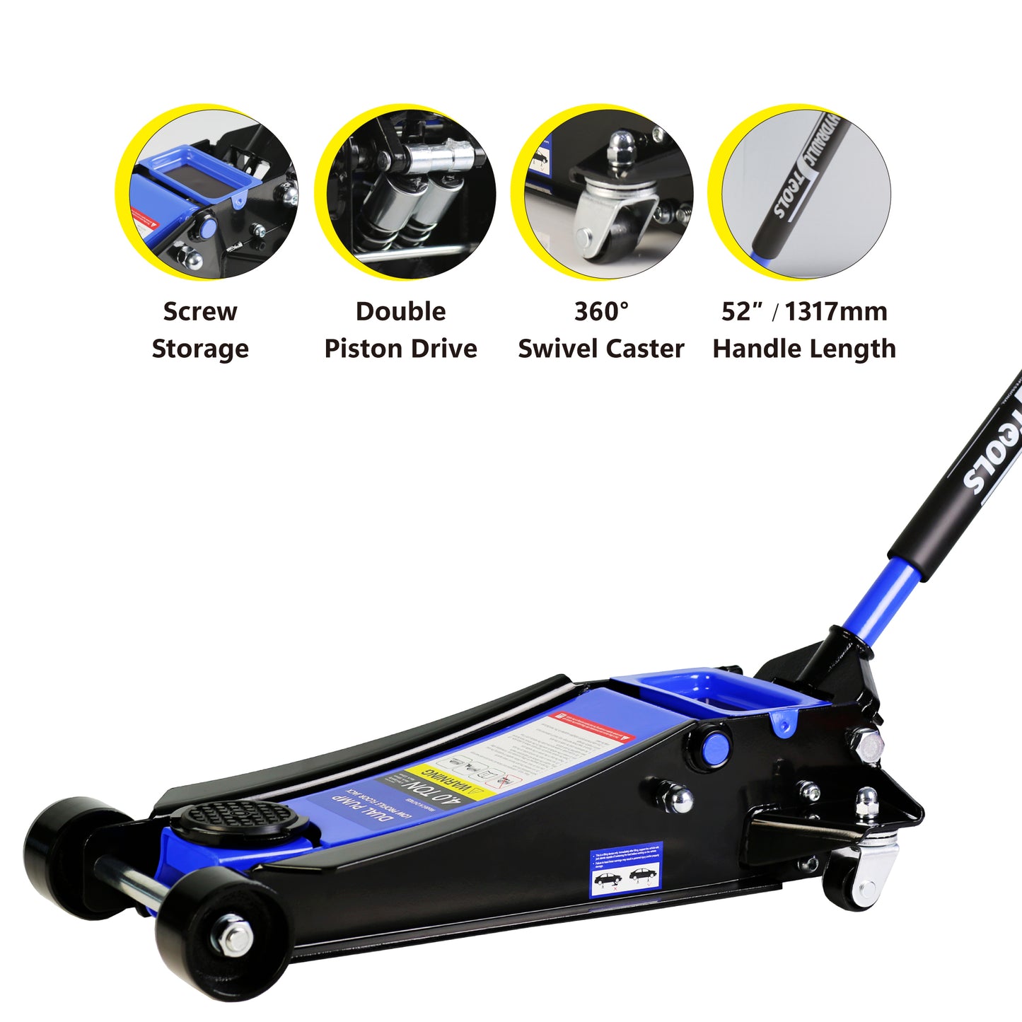 4-Ton Low Profile Racing Floor Jack with Dual Piston Quick Lift Pump