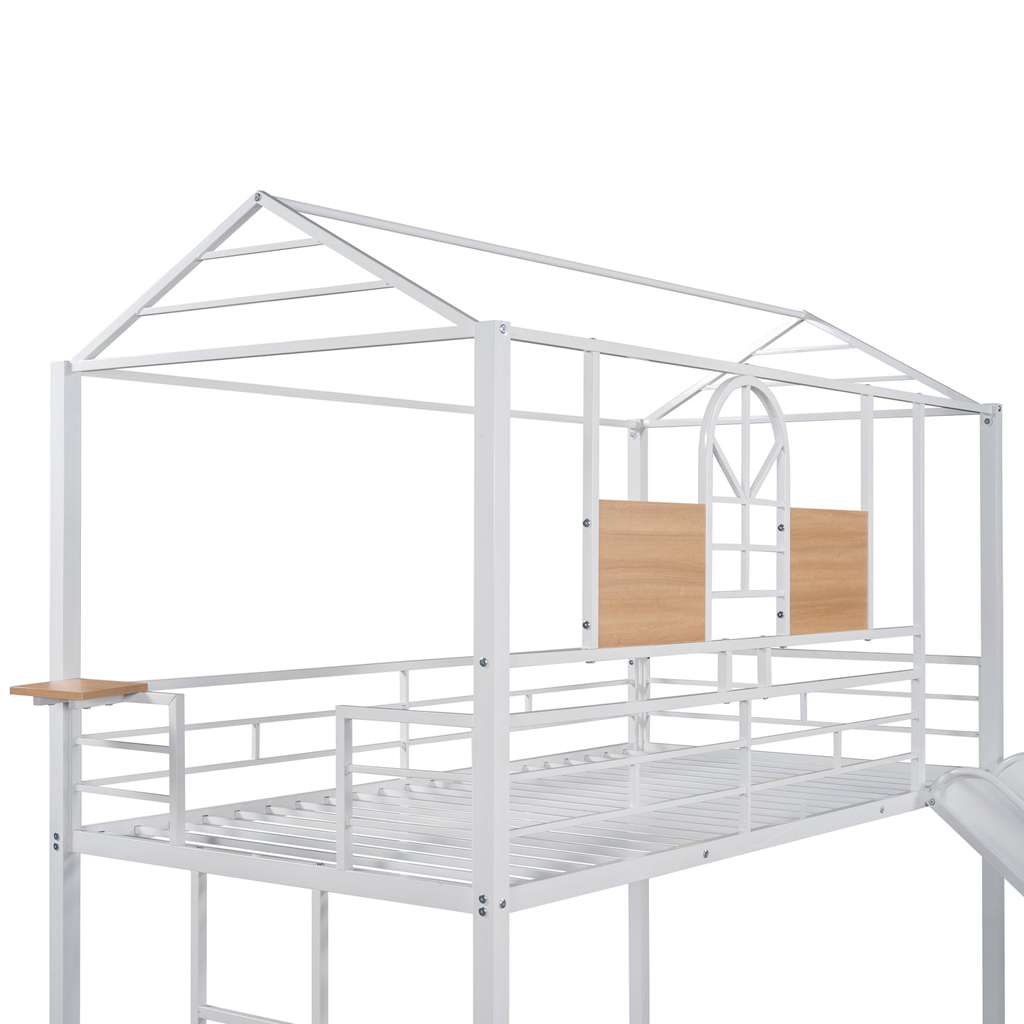 Metal Playhouse Bunk Bed with Slide - Trio of Color Options and Safe Design