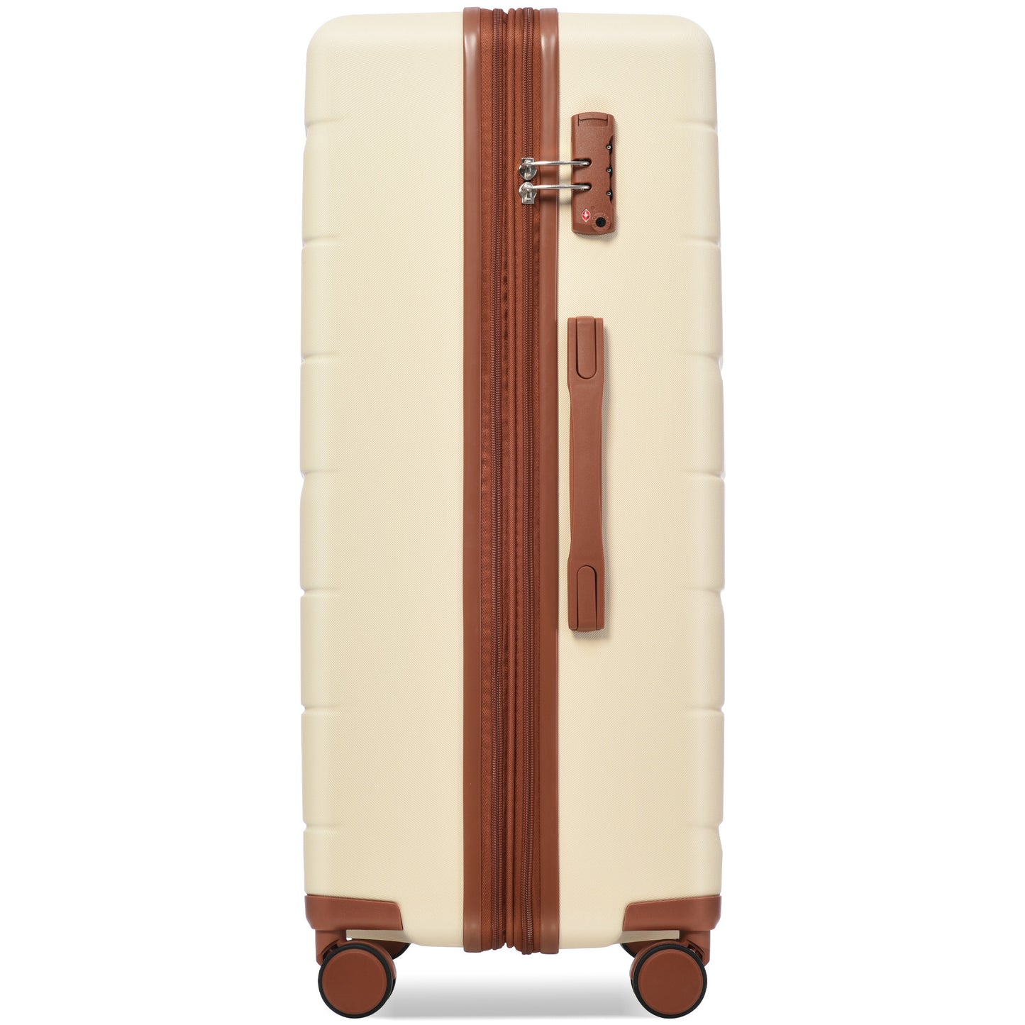 Luggage Sets 3 Piece Suitcase Set 20/24/28,Carry on Luggage Airline Approved,Hard Case with Spinner Wheels,Beige and Brown