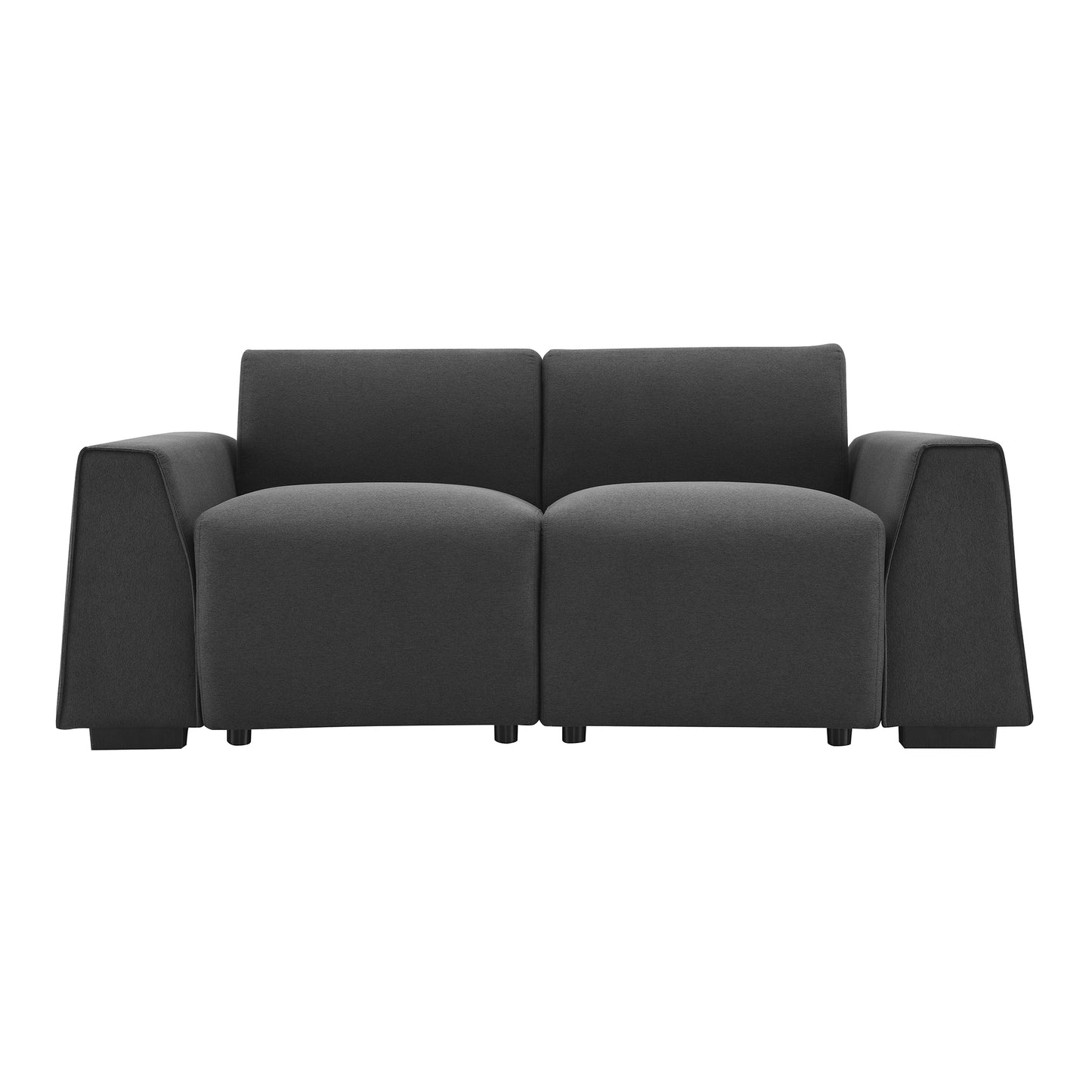 Contemporary 71*35.5 Linen Fabric Sofa with Wide Armrests