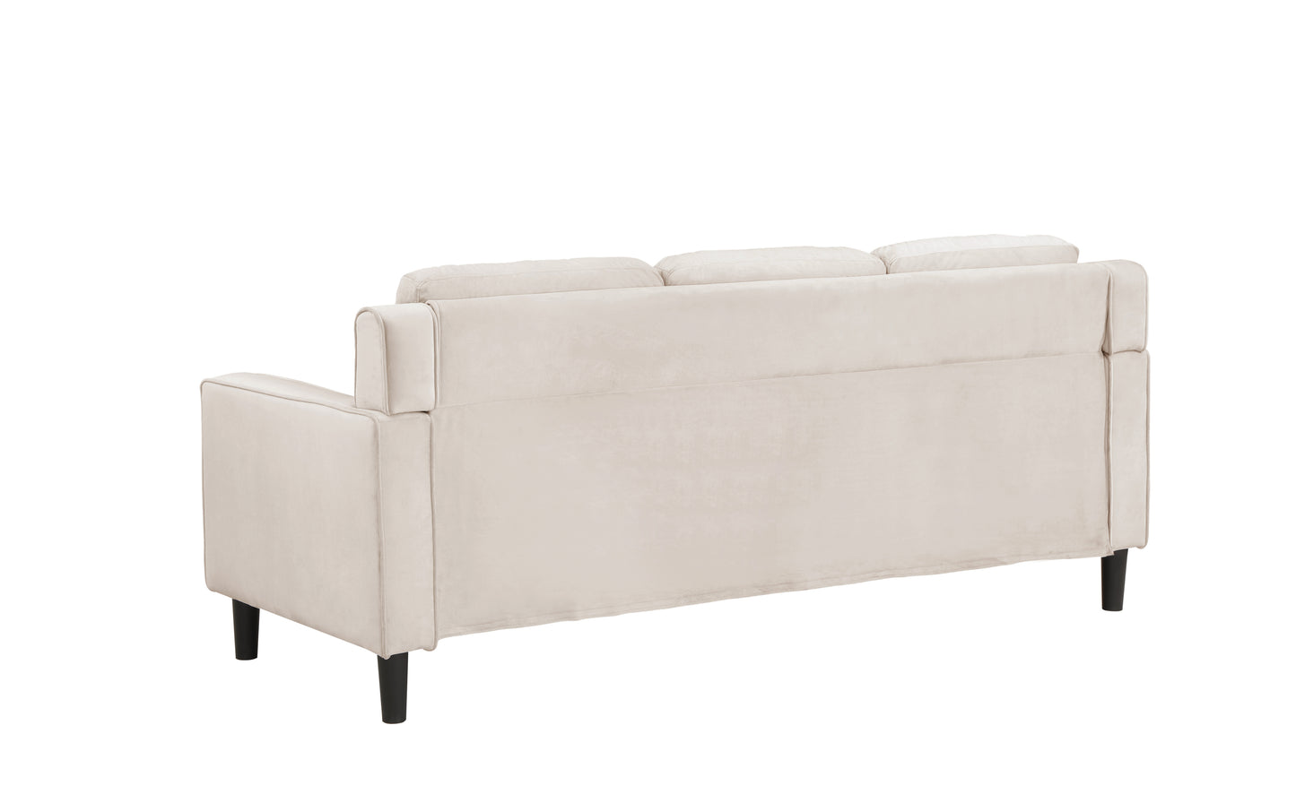 Timeless Beige Velvet Mid-Century Modern 3 Seater Sofa