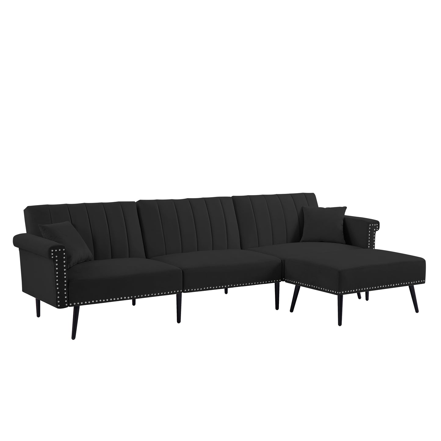 BLACK  SECTIONAL SOFA BED