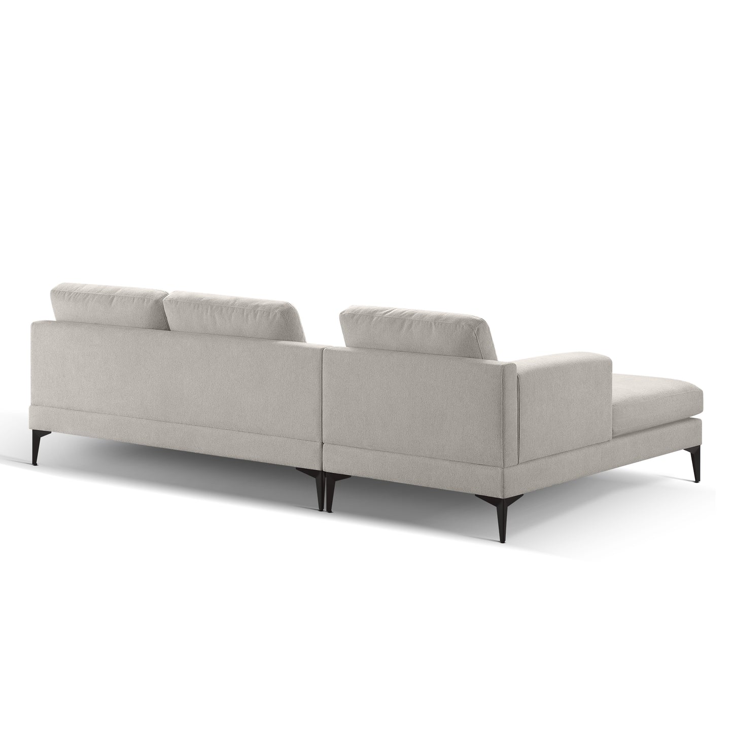 L Shape Modern Sectional L Shape Couch Sofa with Reversible Chaise and Armless 2 Seater Loveseat , 2 Piece Free Combination Sectional Couch with Left or Right Arm Facing Chaise, Texture Champange