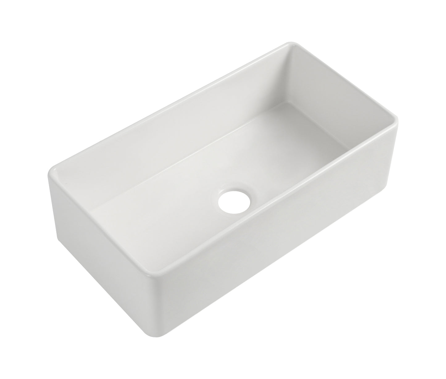 36 Fireclay White Farmhouse Kitchen Sink with Grid and Strainer