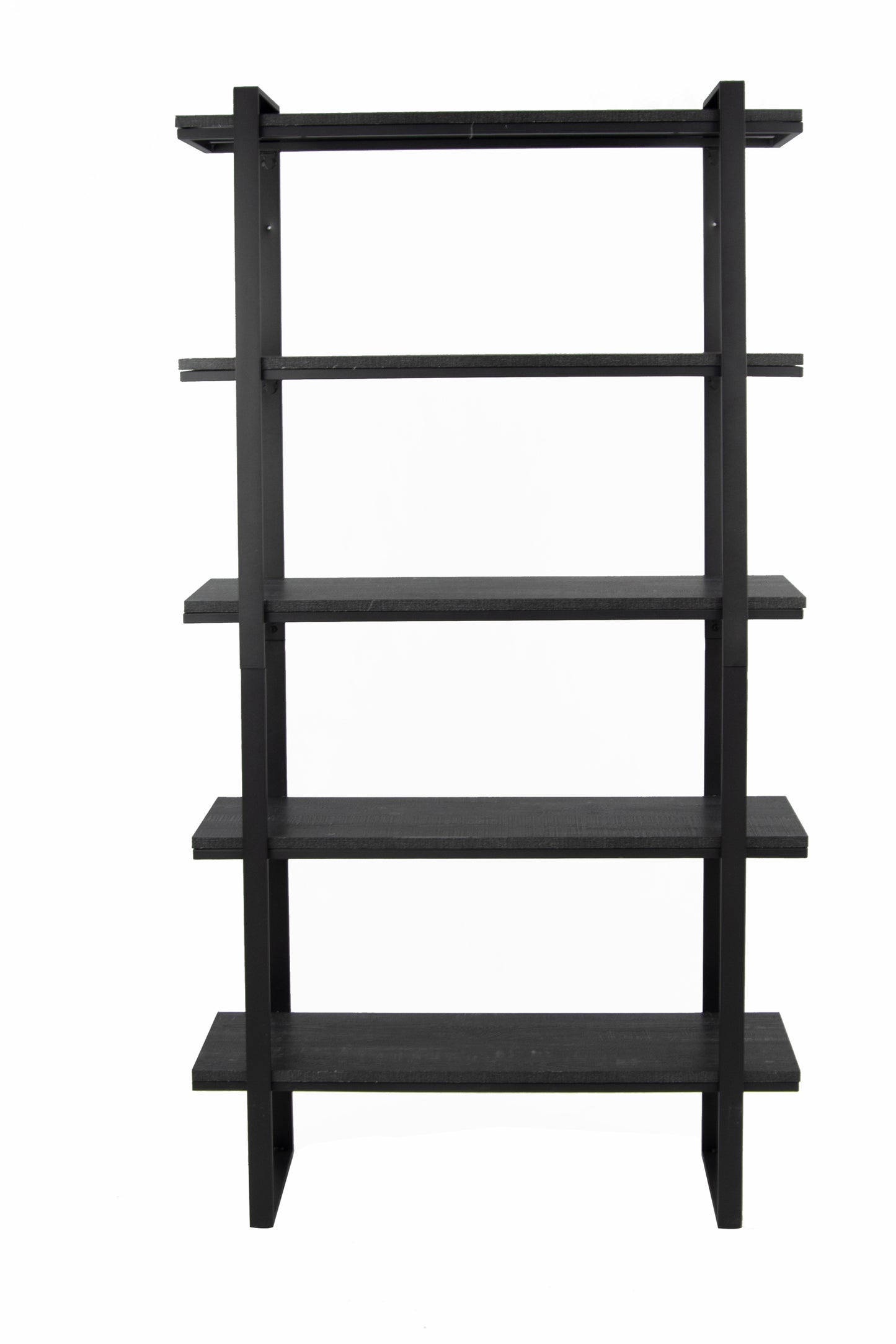 32"W X 11"D X 70.9"H 5-layer Metal Shelf-Bookshelf- 5-tire storage shelf -Bookcase, BLACK