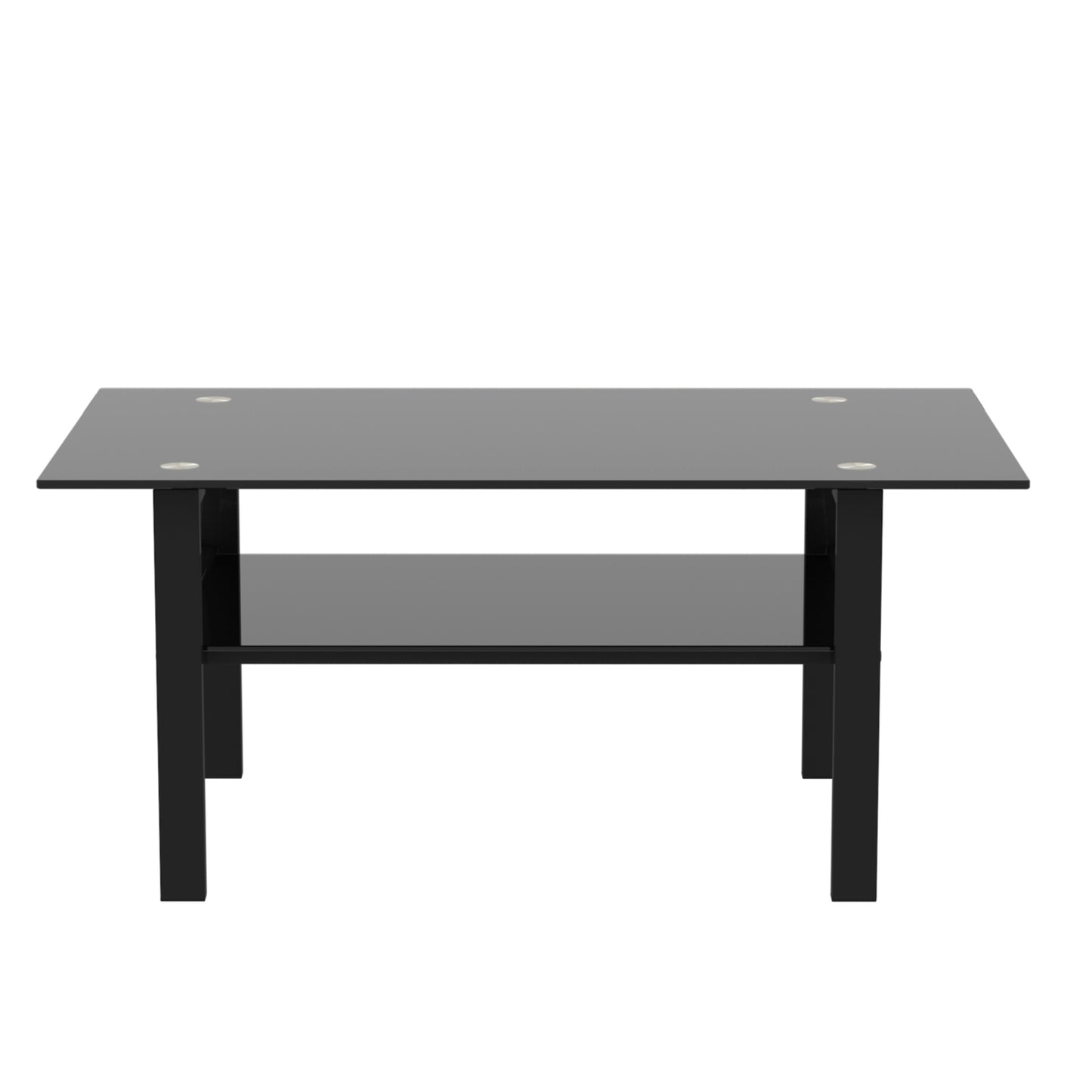 Contemporary Black Glass Coffee Table with Sleek Design and Versatility