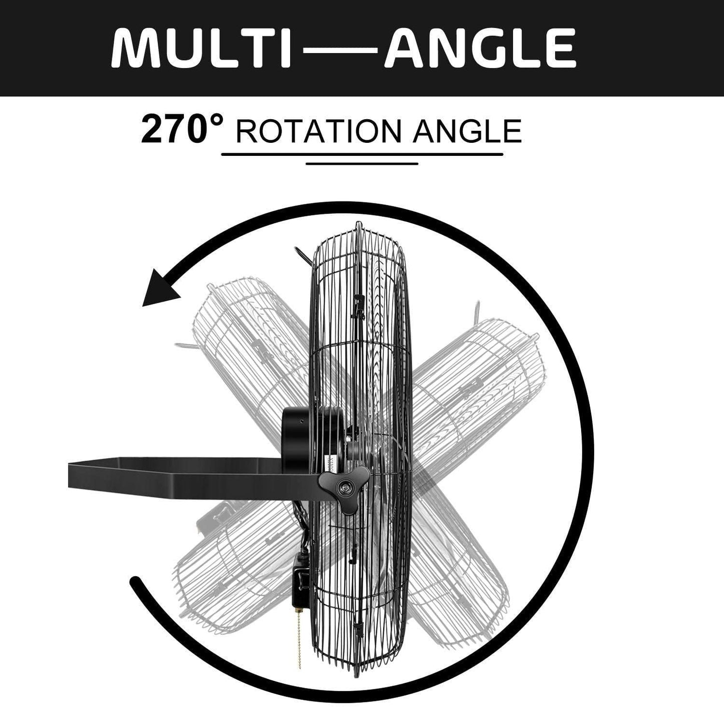 2Pack 24 Inch Industrial Wall Mount Fan, 3 Speed Commercial Ventilation Metal Fan for Warehouse, Greenhouse, Workshop, Patio, Factory and Basement - High Velocity