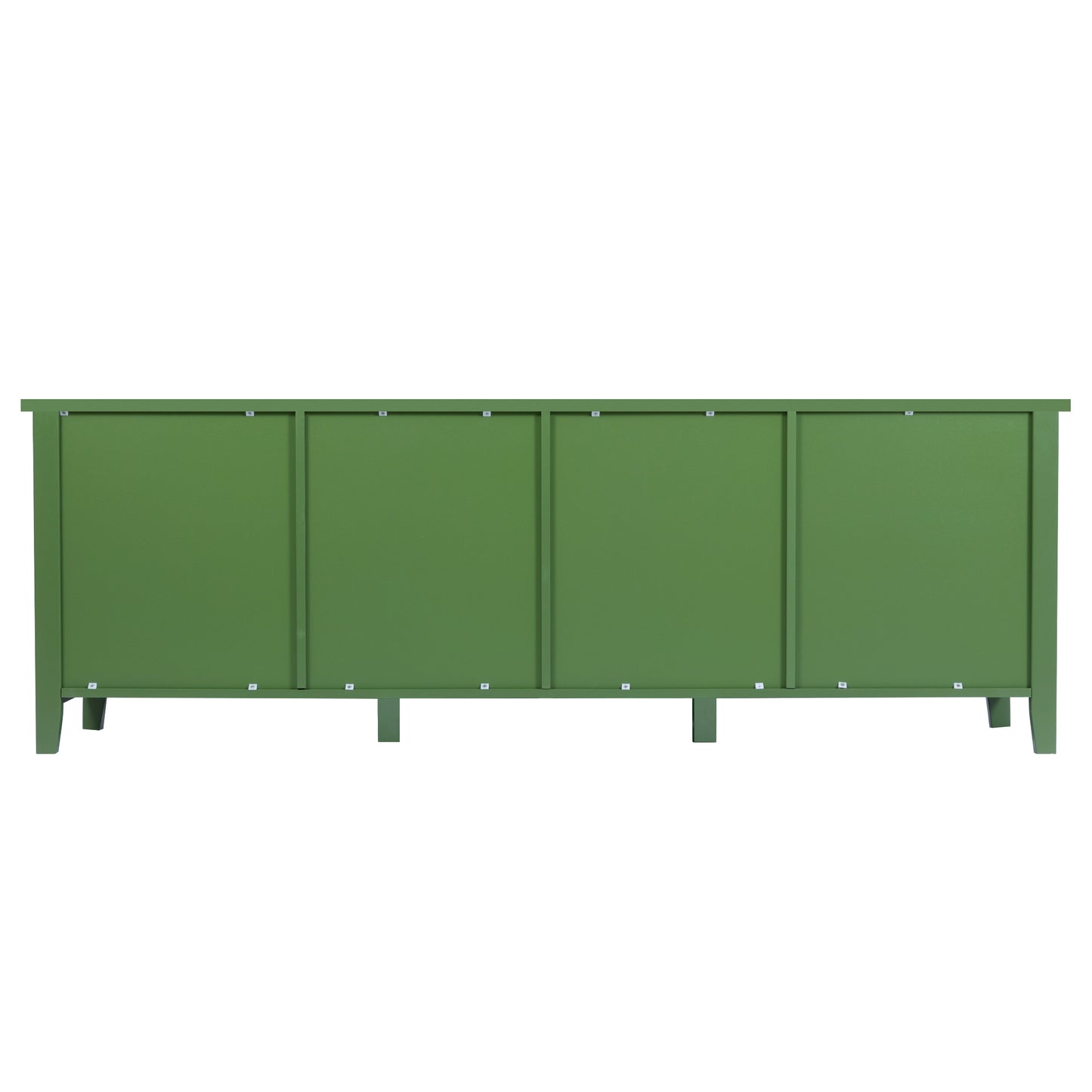 Stylish 71-Inch TV Cabinet with Rainbow Glass Doors and Retro Green Finish