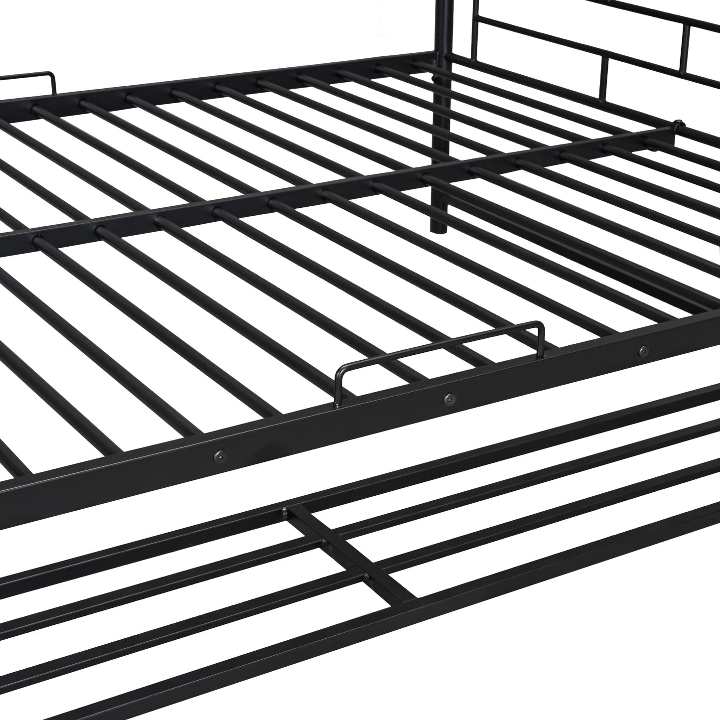 Full Metal Bunk Bed with Shelf and Guardrails for Enhanced Space-saving