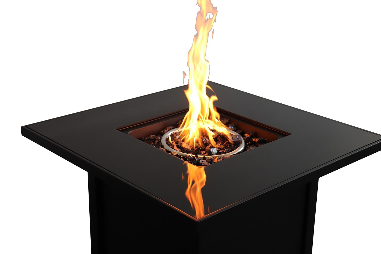 Contempo Propane Fire Pit Table for Outdoor Living Space (30 Inch, Steel Black)