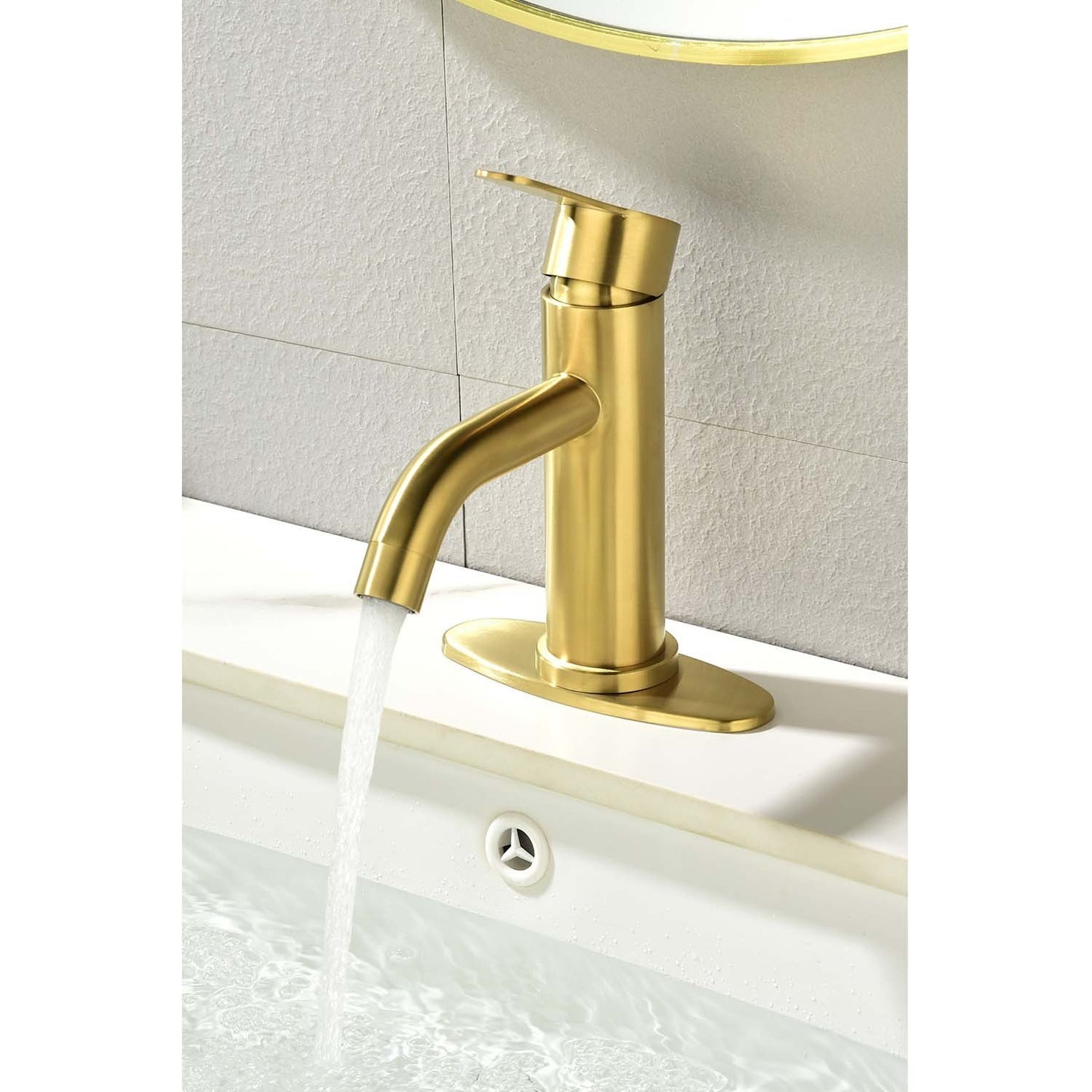 Sleek Stainless Steel Single-Handle Bathroom Faucet