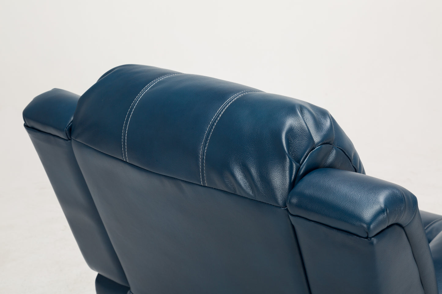 Luxurious Navy Blue Leather Gel Recliner with Easy Reclining Mechanism