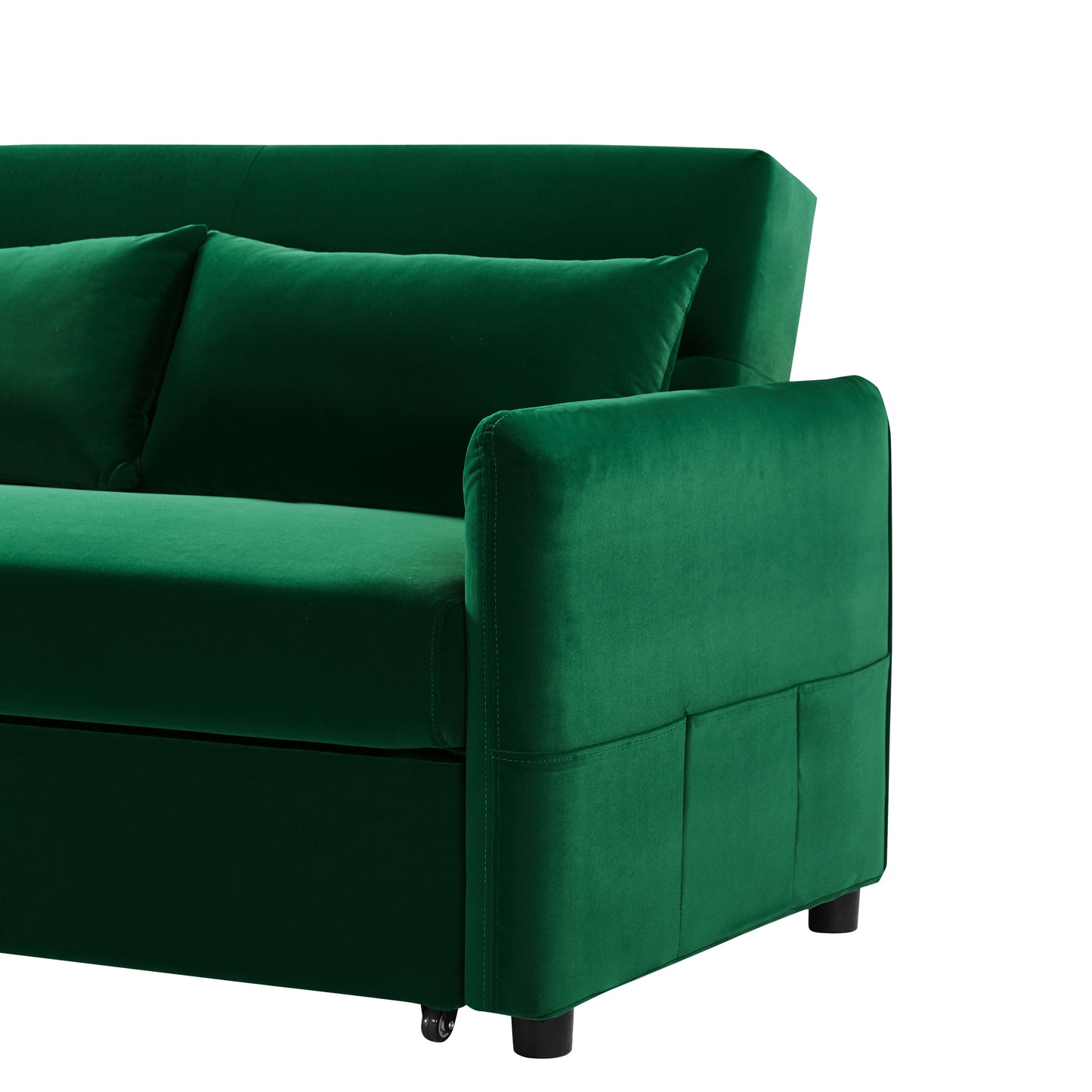 2033 Dark Green Convertible Sofa Chair Bed