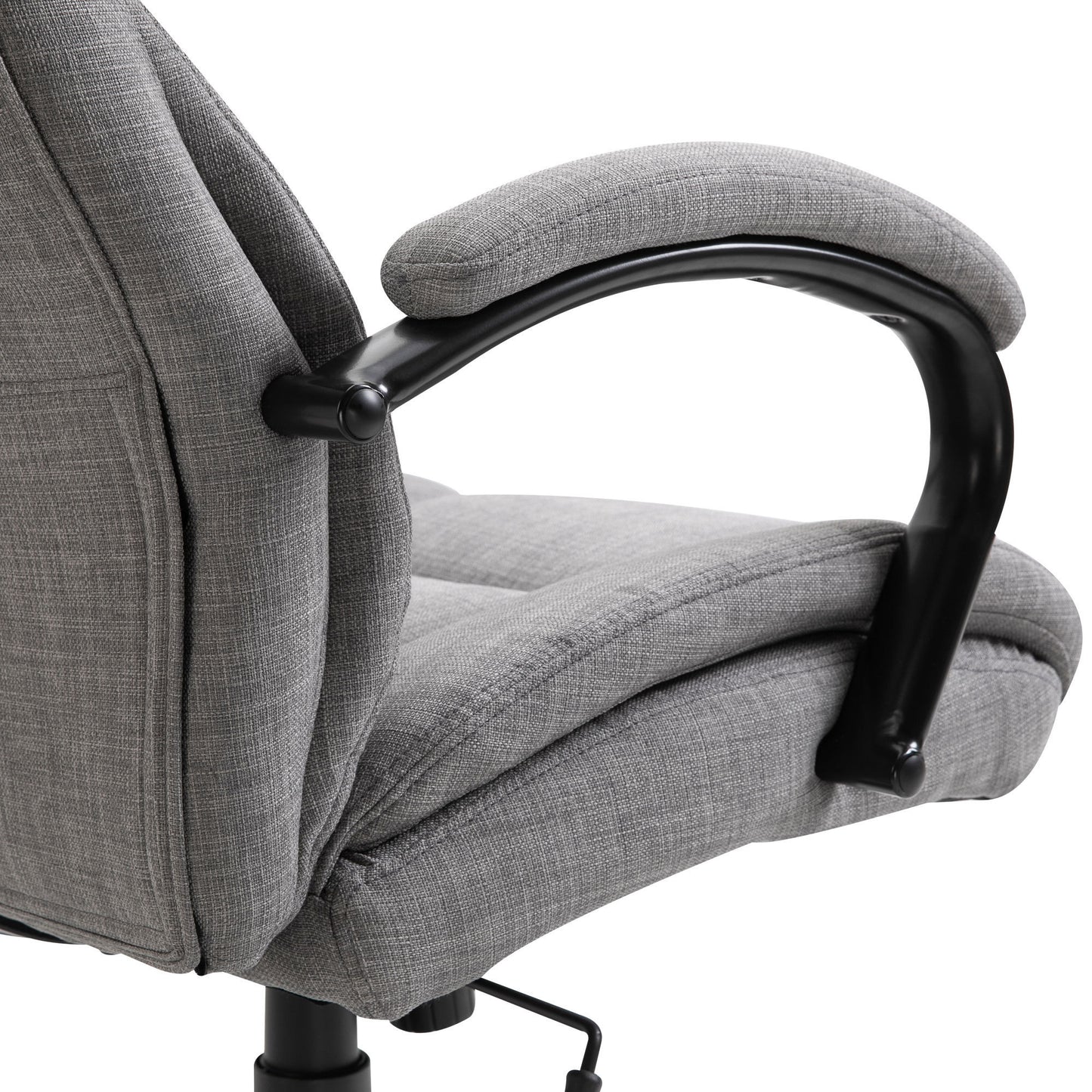 Vinsetto 500lbs Big and Tall Office Chair with Wide Seat, Ergonomic Executive Computer Chair with Adjustable Height, Swivel Wheels and Linen Finish, Light Grey